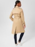 Hobbs Lisa Double Breasted Trench Coat, Beige Suede