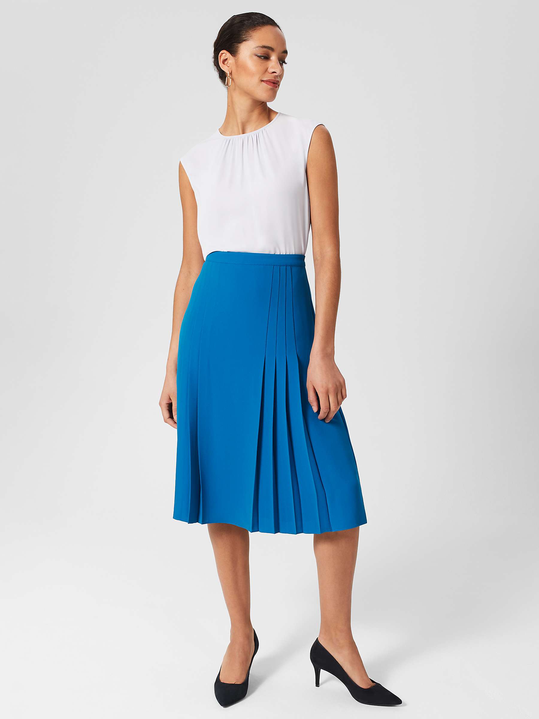 Hobbs Everleigh Skirt, Imperial Blue at John Lewis & Partners