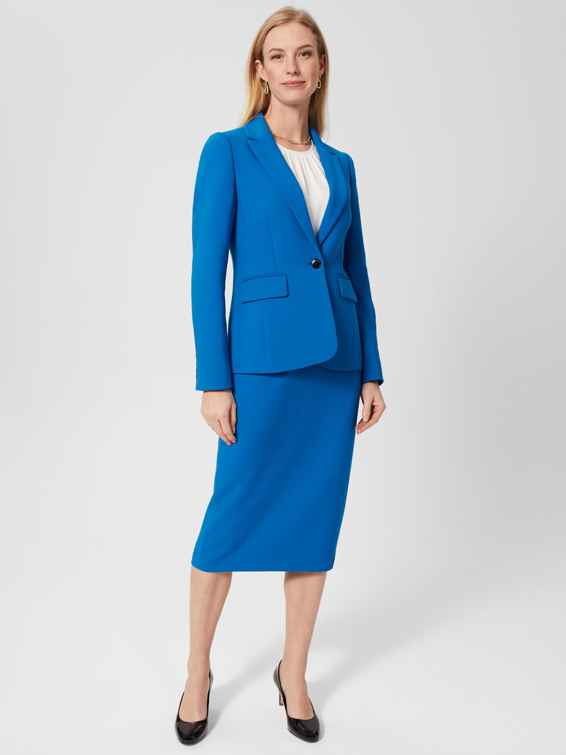 Hobbs Suki Pencil Skirt, Blue at John Lewis & Partners