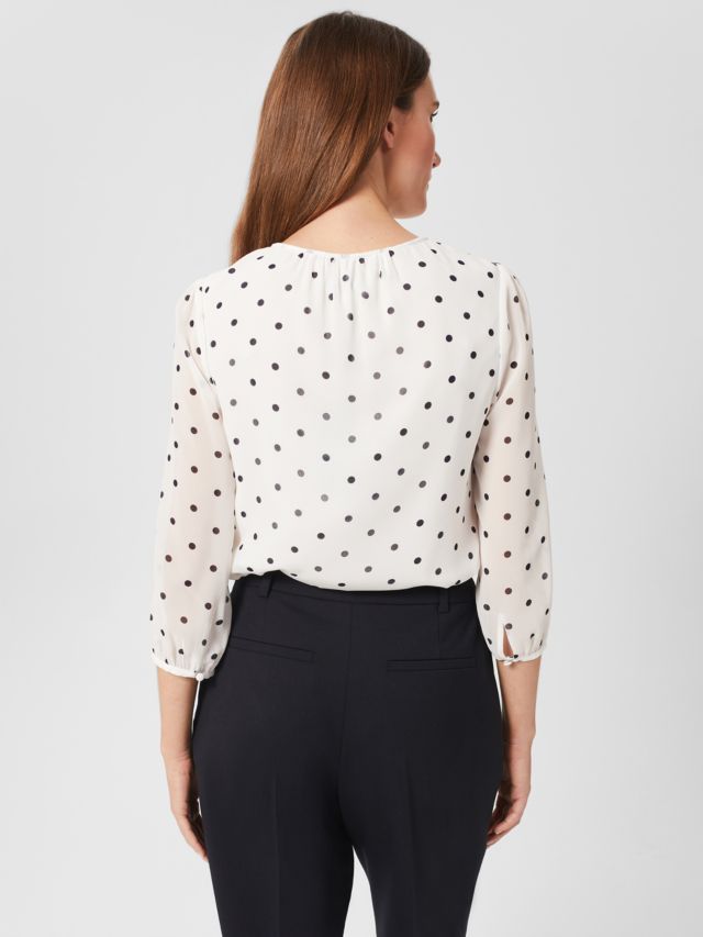 Polka dot clearance ruffle blouse