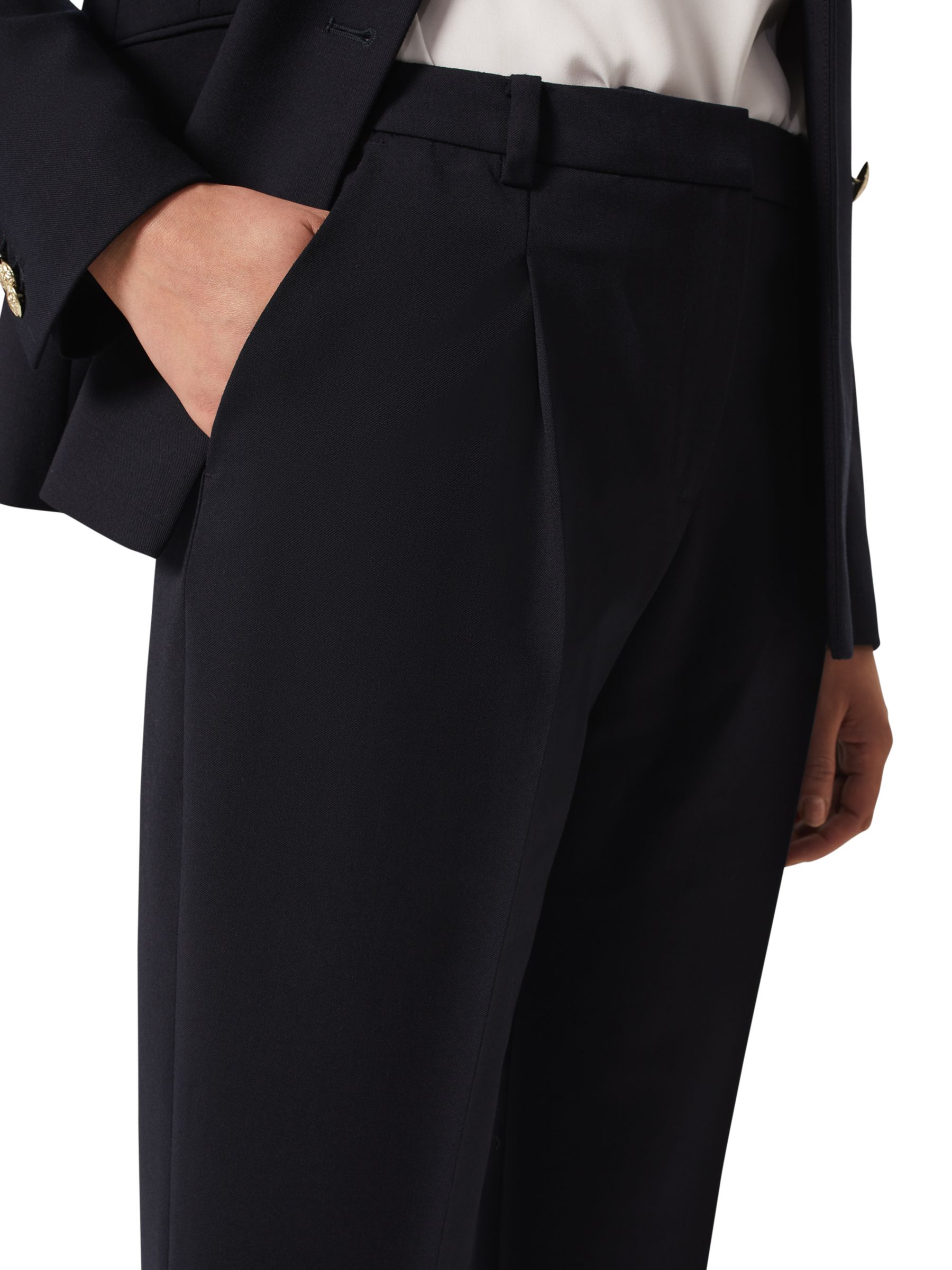 Buy Hobbs Fara Wide Leg Trousers, Navy Online at johnlewis.com
