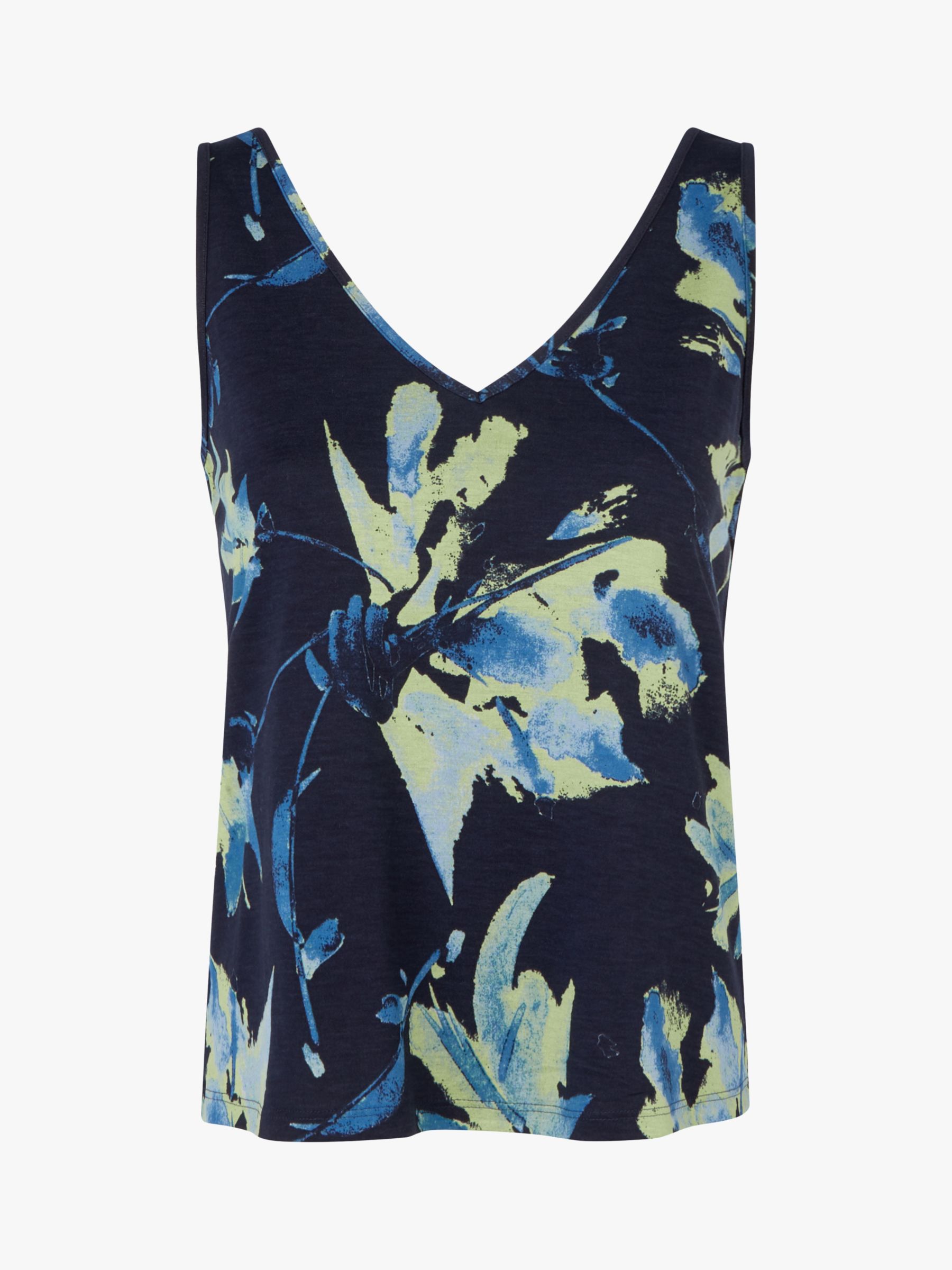 Femilet Elina Flower Print Vest Top, Black/Multi, XS