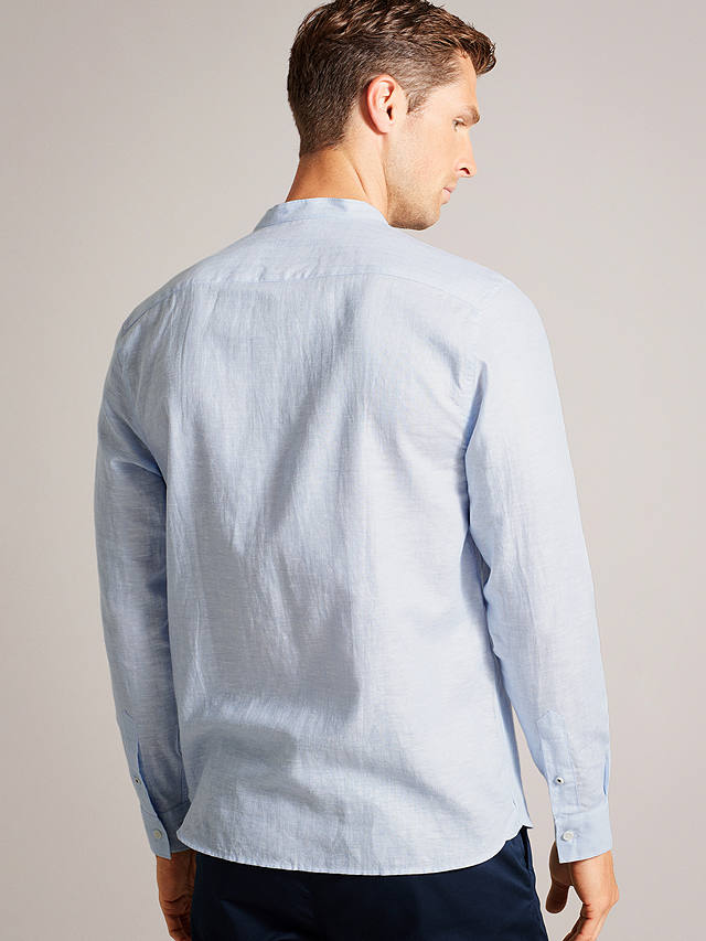 Ted Baker Granan Long Sleeve Linen Shirt, Light Blue
