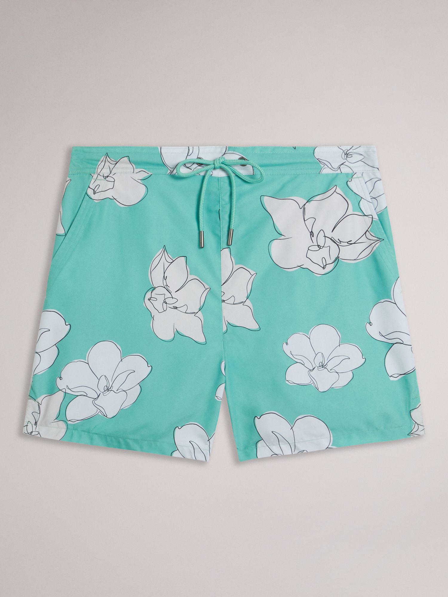 Ted Baker Ampbell Floral Swim Shorts, Mint at John Lewis & Partners