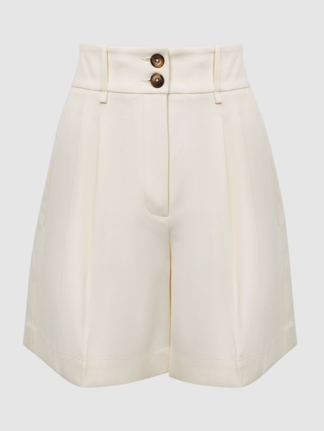 Reiss Ember Tailored Shorts, Cream, 6