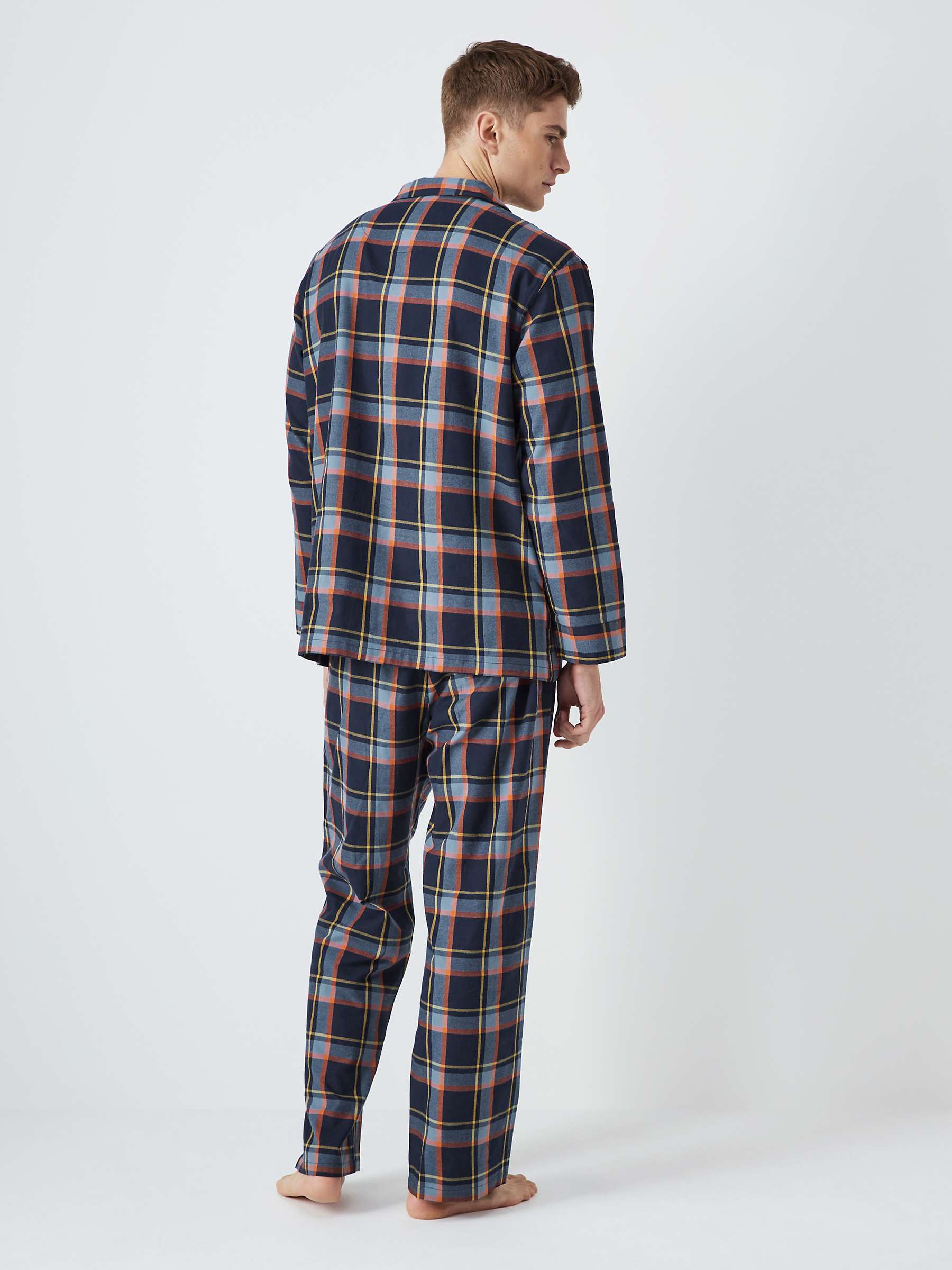 Buy John Lewis Organic Cotton Check Print Long Sleeve Pyjama Set, Blu Teal Check Online at johnlewis.com