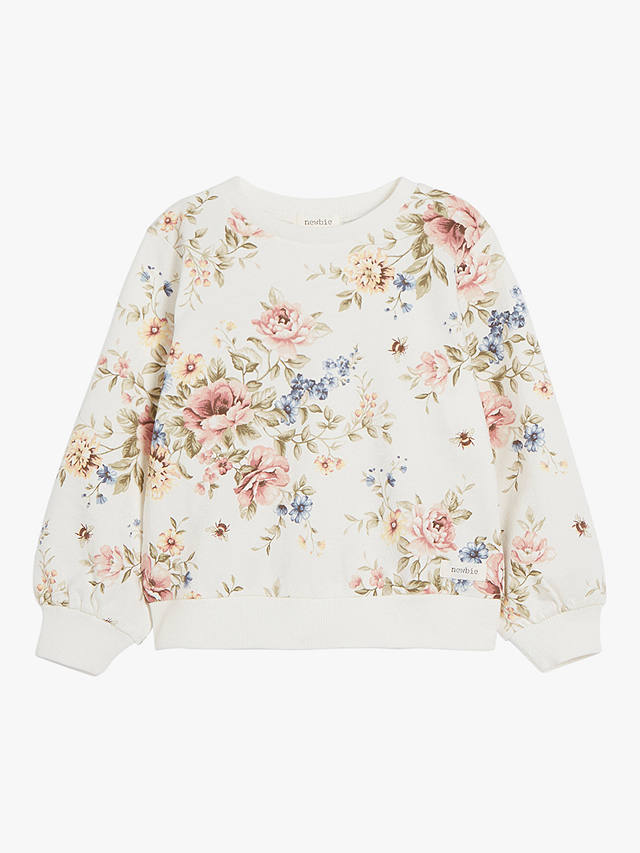 Newbie Baby Floral Print Sweatshirt, White/Multi