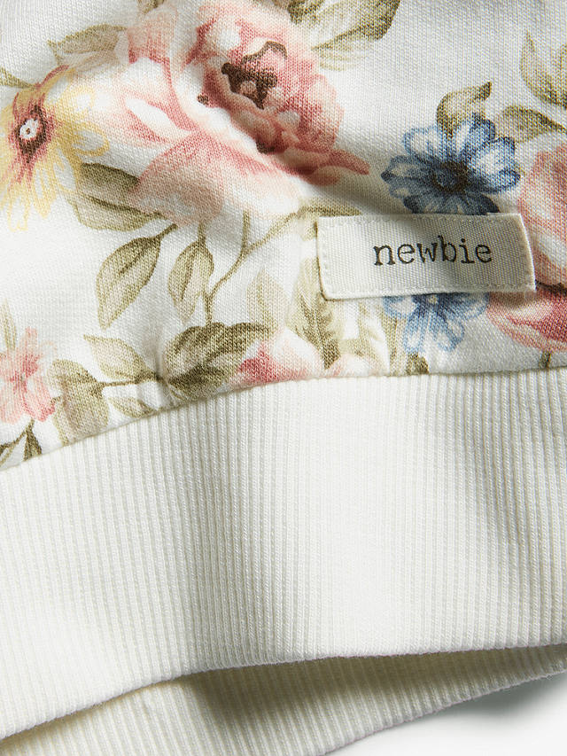 Newbie Baby Floral Print Sweatshirt, White/Multi