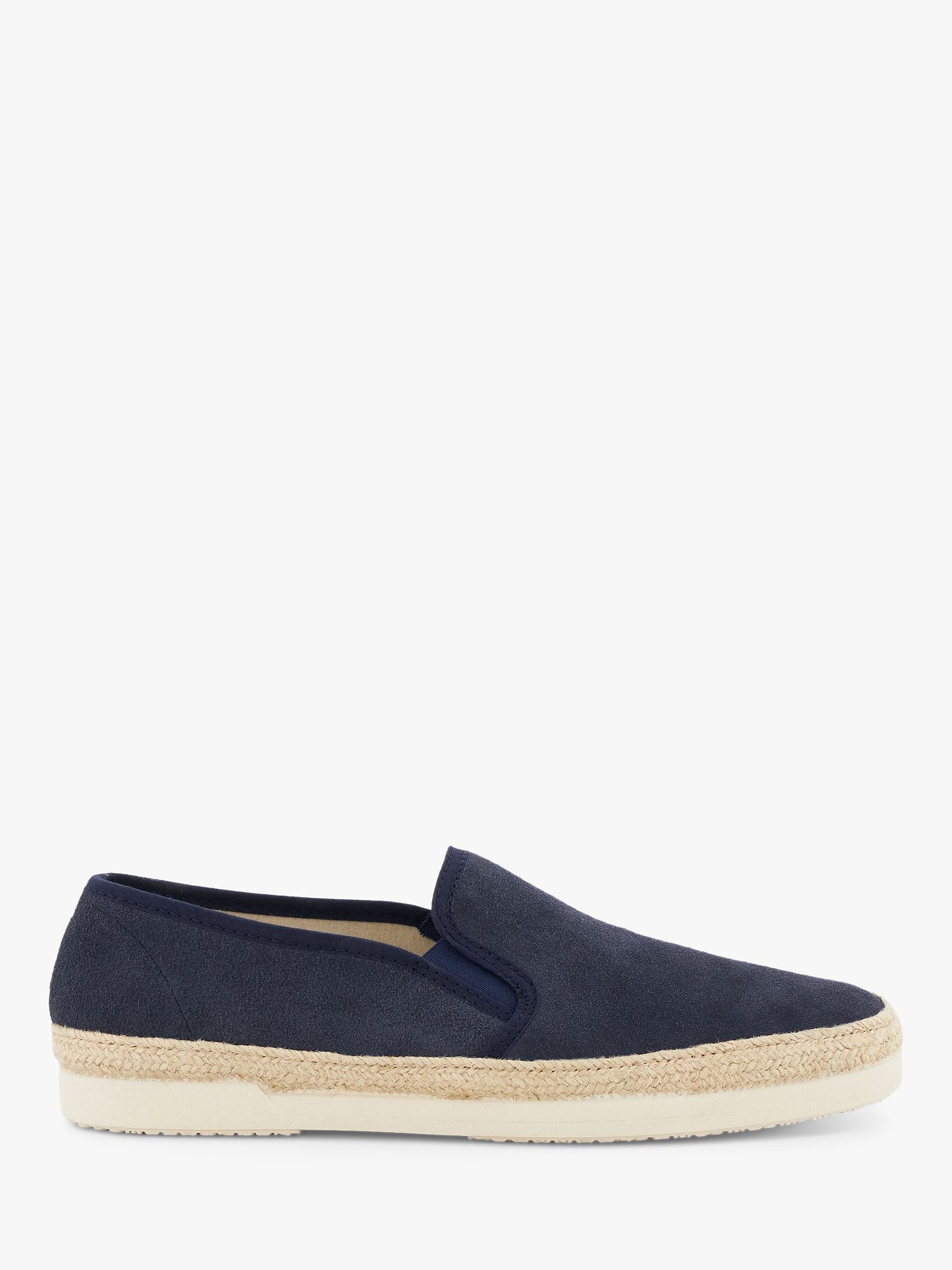 Dune Fall Suede Woven Detail Espadrille Shoes, Navy-suede at John Lewis ...