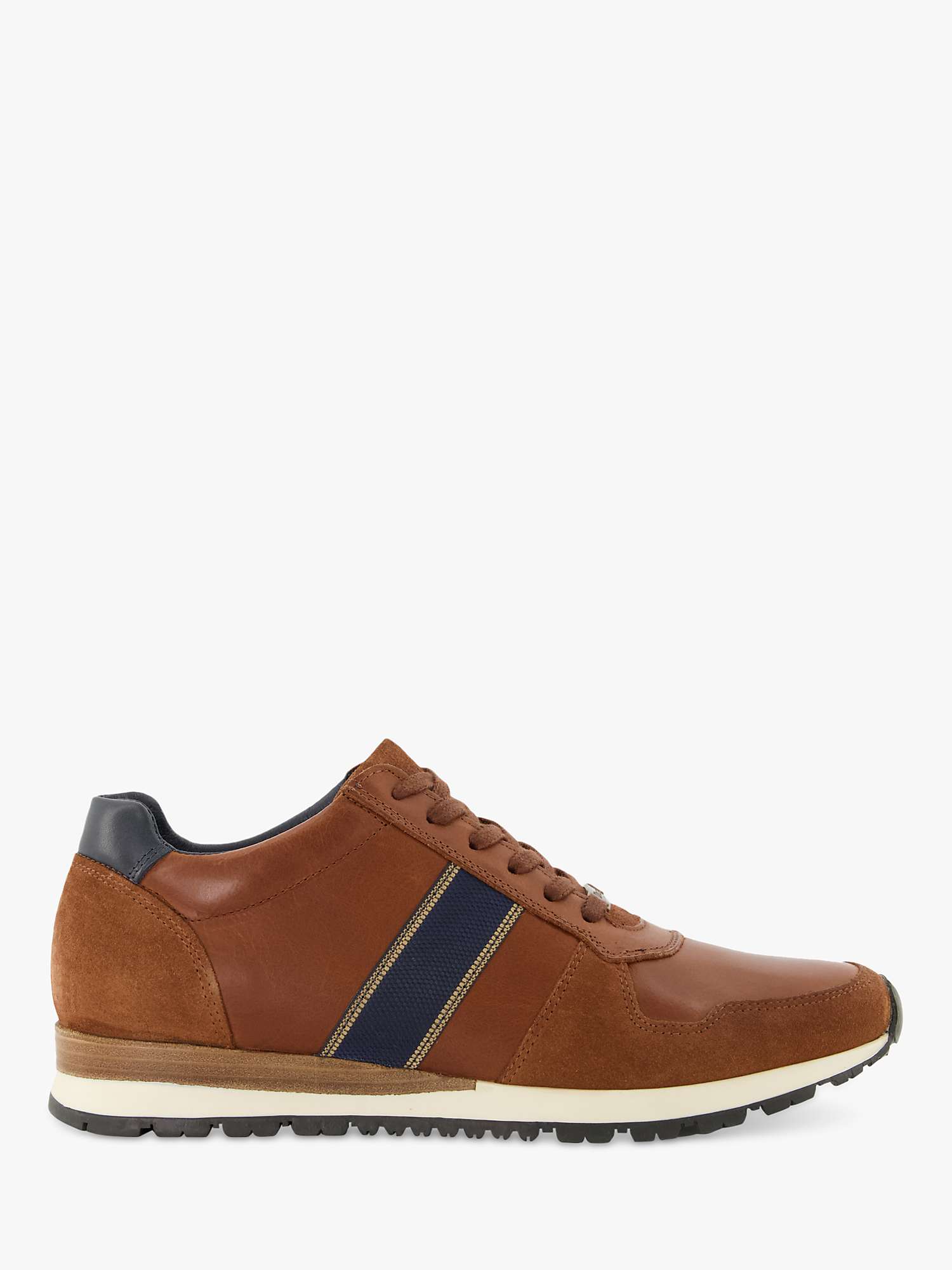 Buy Dune Treck Leather Stripe Webbing Lace Up Trainers Online at johnlewis.com