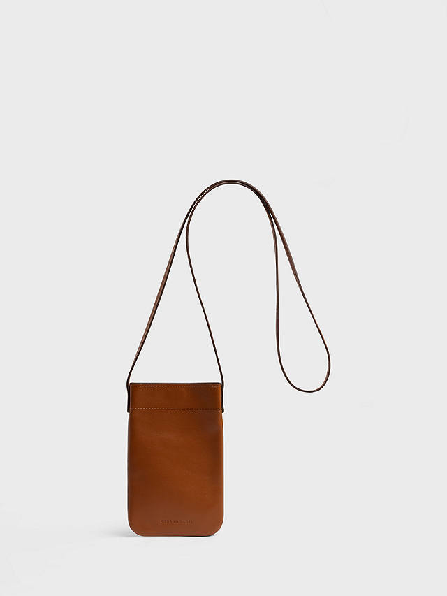Gerard Darel Ladyphone Small Smooth Leather Bag, Cognac