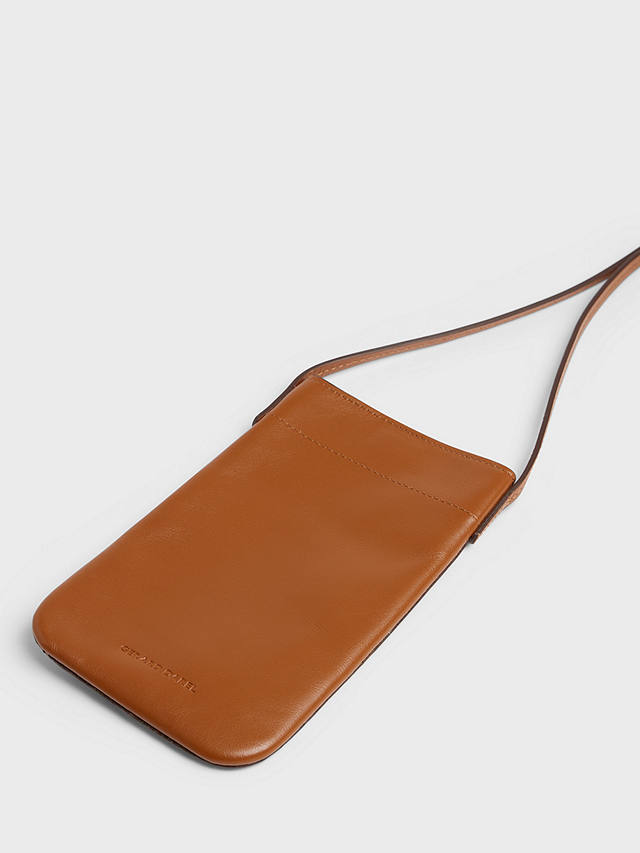 Gerard Darel Ladyphone Small Smooth Leather Bag, Cognac