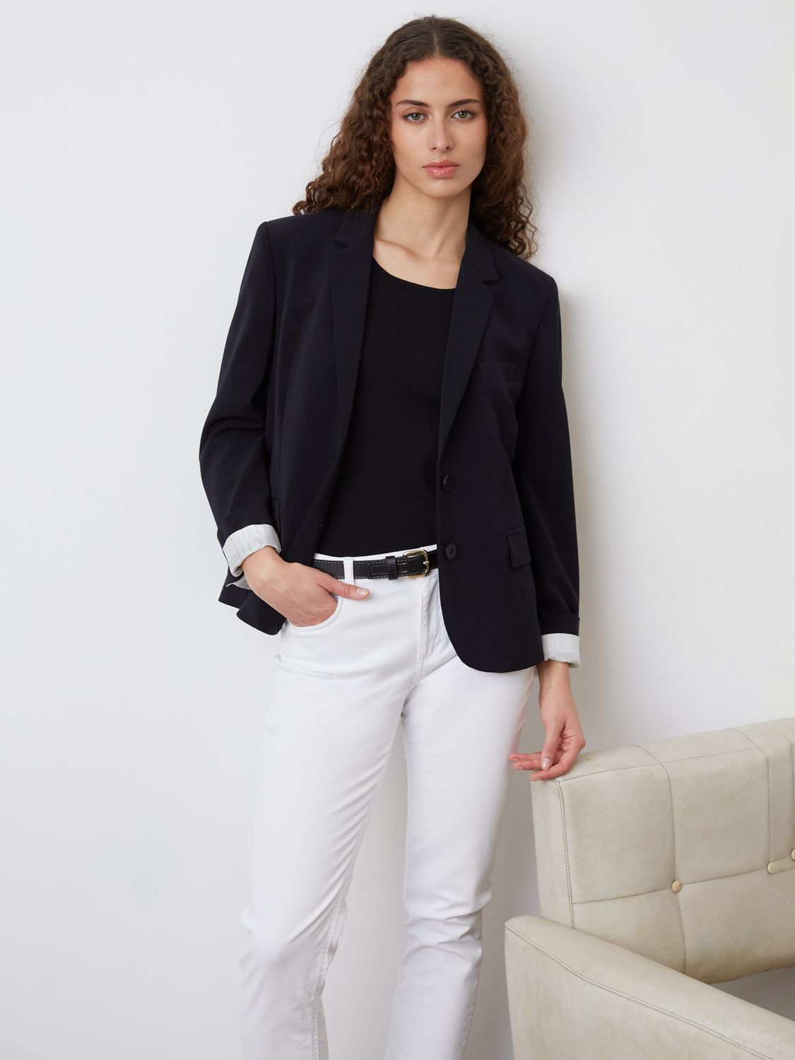 Gerard Darel Nauria Blazer, Navy at John Lewis & Partners