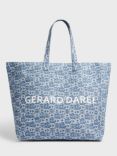 Gerard Darel Lola Monogram Denim Tote Bag, Blue