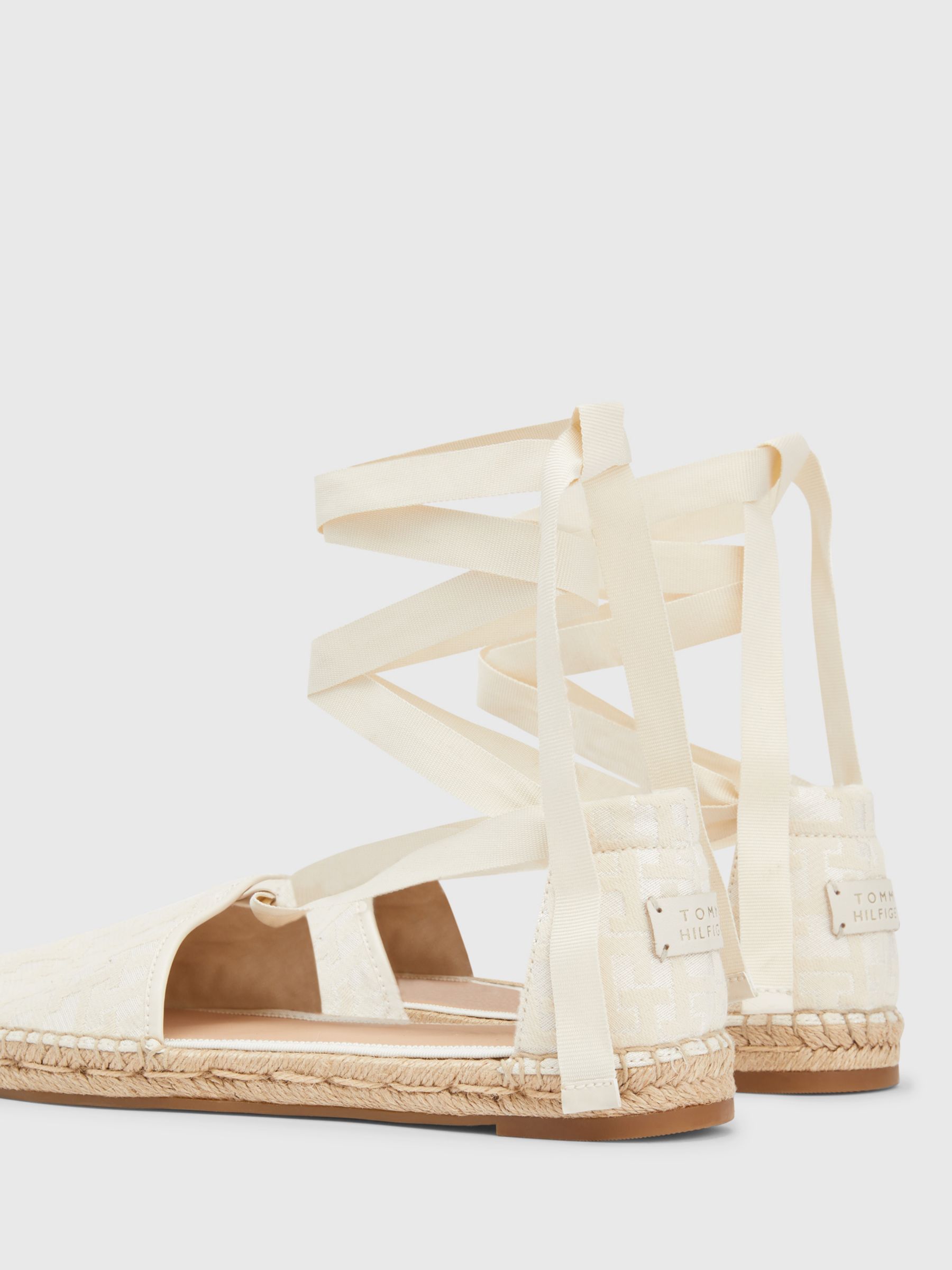 Tommy Hilfiger Monogram Wedge Espadrilles, White Denim at John