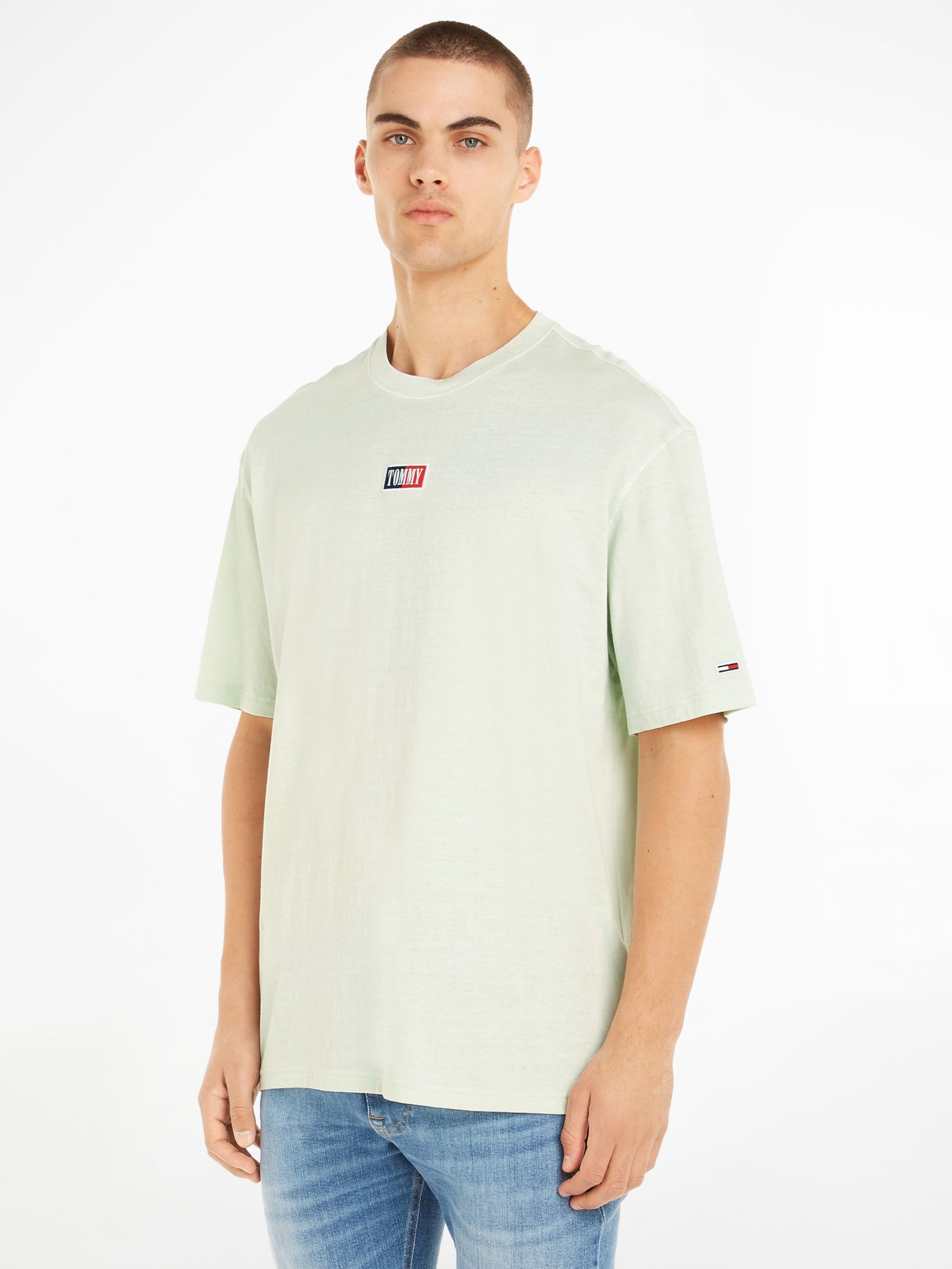 Tommy Jeans Logo Skate T-Shirt, Minty at John Lewis & Partners