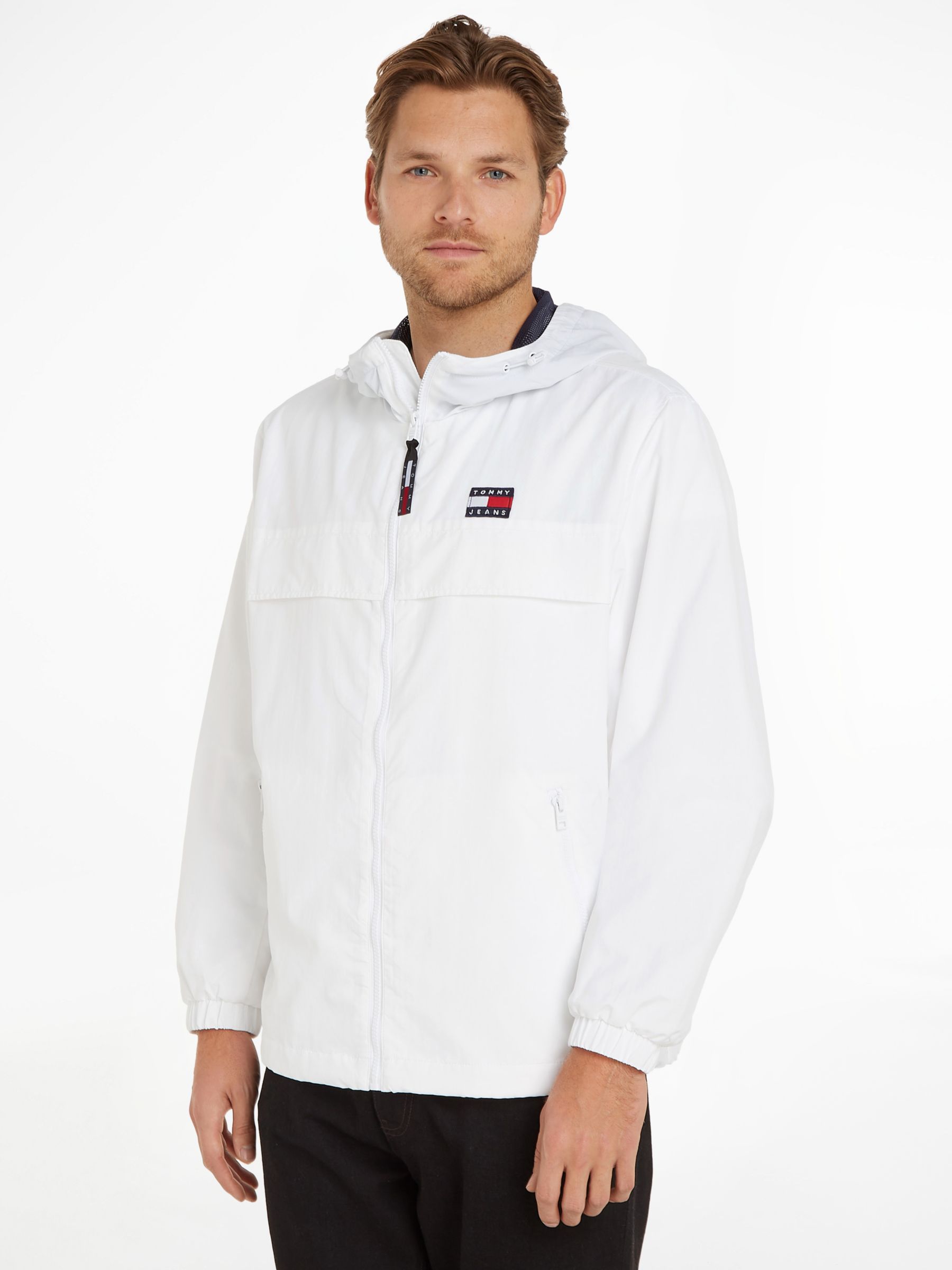Tommy Hilfiger Chicago Windbreaker, White at John Lewis & Partners