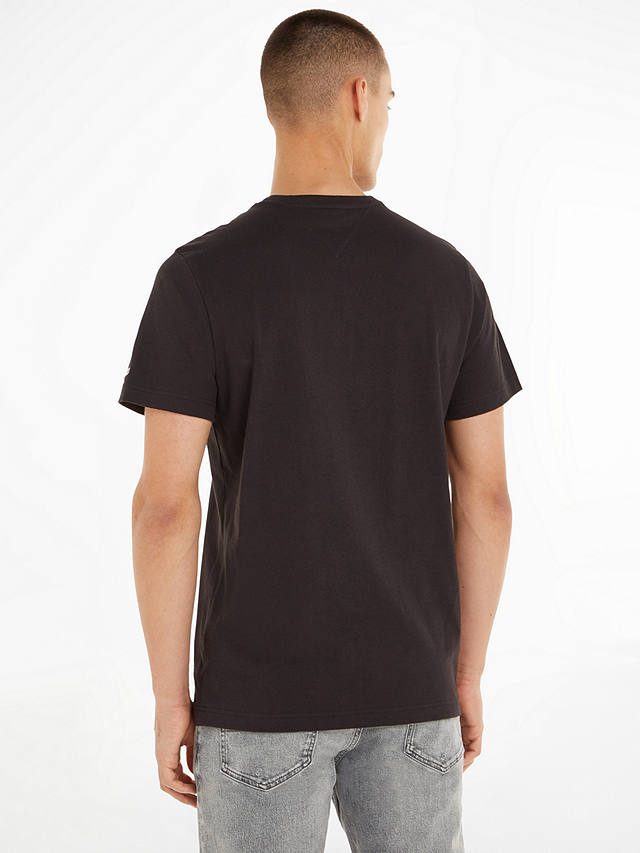 Tommy Jeans Organic Cotton Pop Logo T-Shirt, Black at John Lewis & Partners