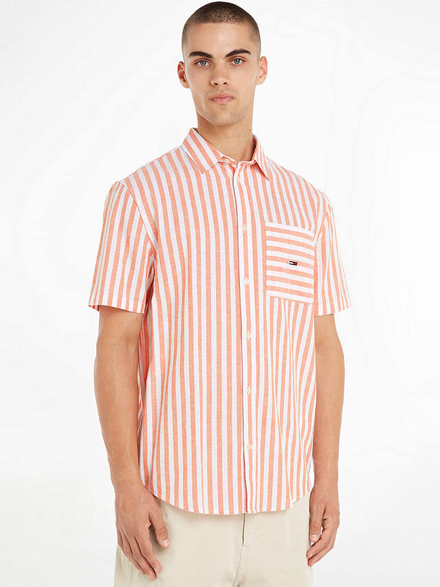 Tommy Hilfiger Relaxed Stripe Shirt, Citrus Orange Stripe
