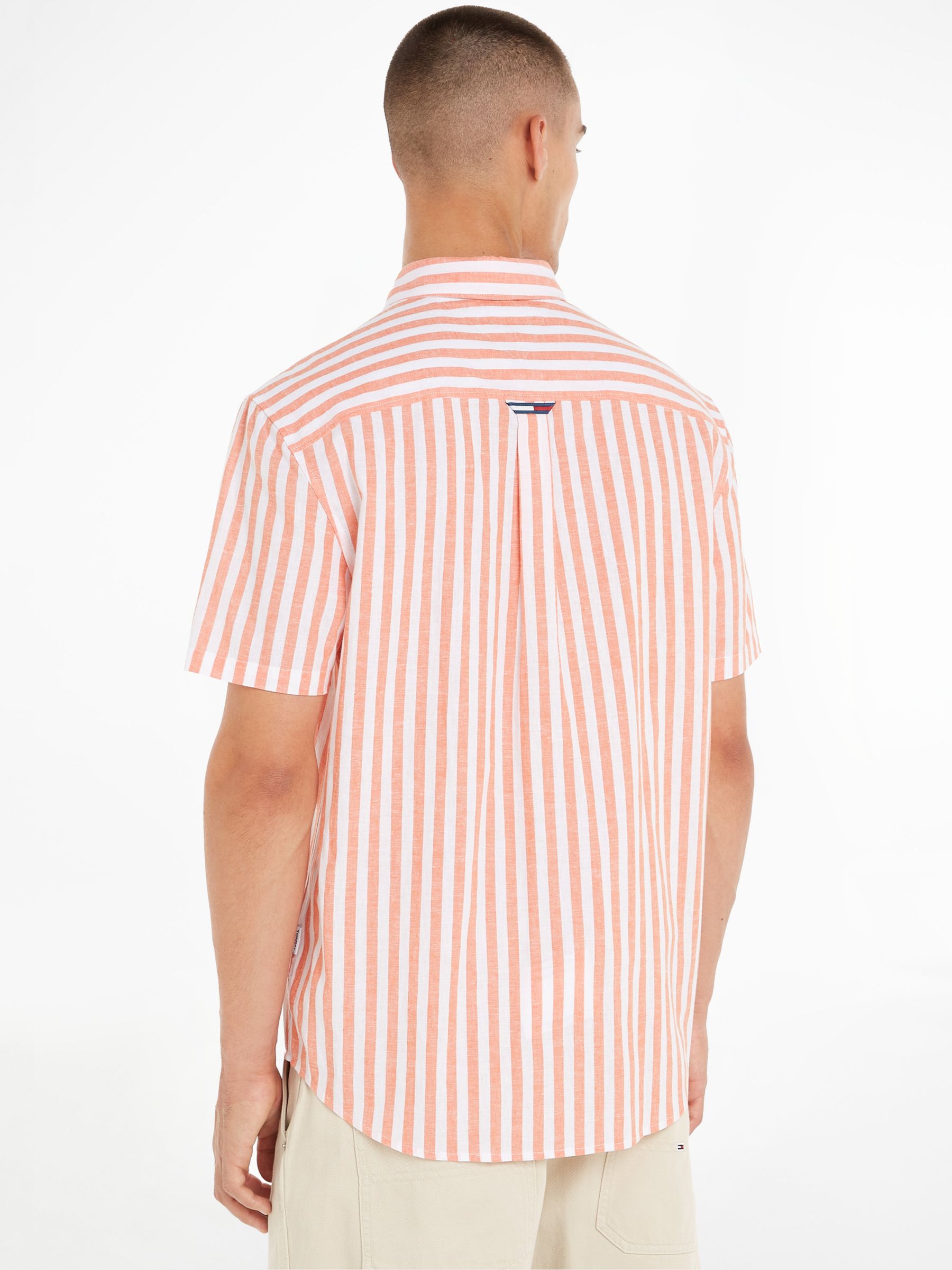 Tommy Hilfiger Relaxed Stripe Shirt, Citrus Orange Stripe, XS