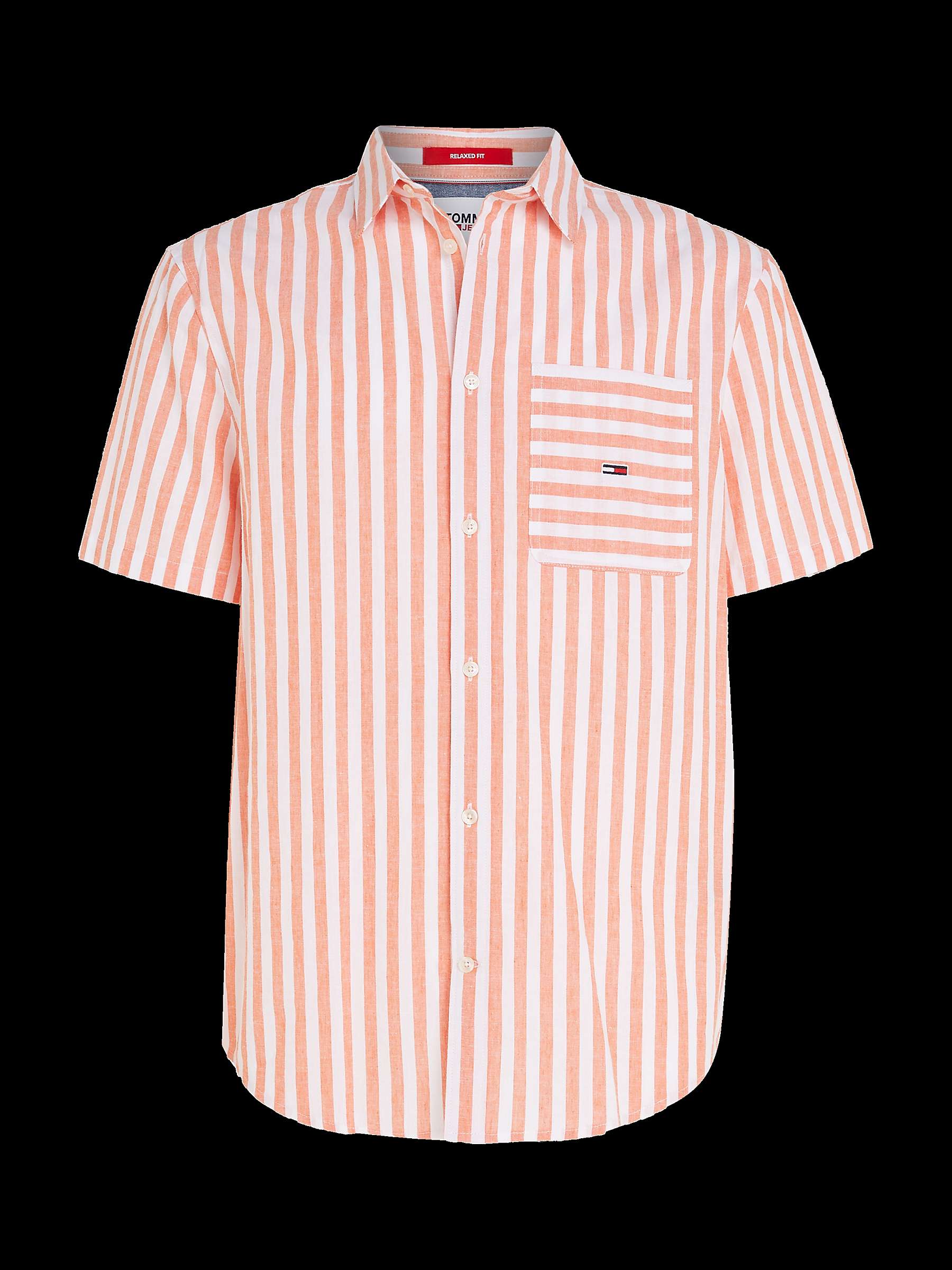 Buy Tommy Hilfiger Relaxed Stripe Shirt, Citrus Orange Stripe Online at johnlewis.com