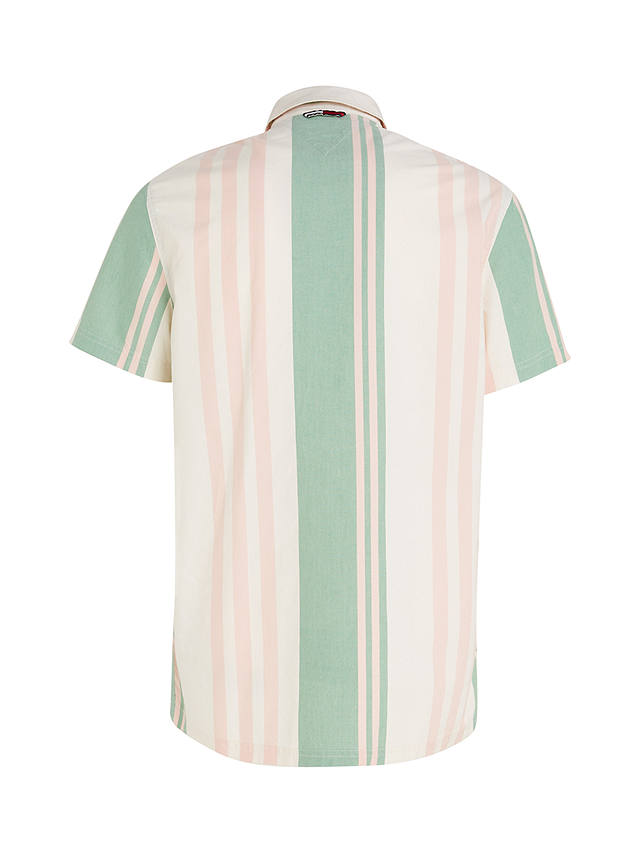 Tommy Hilfiger Bold Stripe Shirt, Green/Multi at John Lewis & Partners
