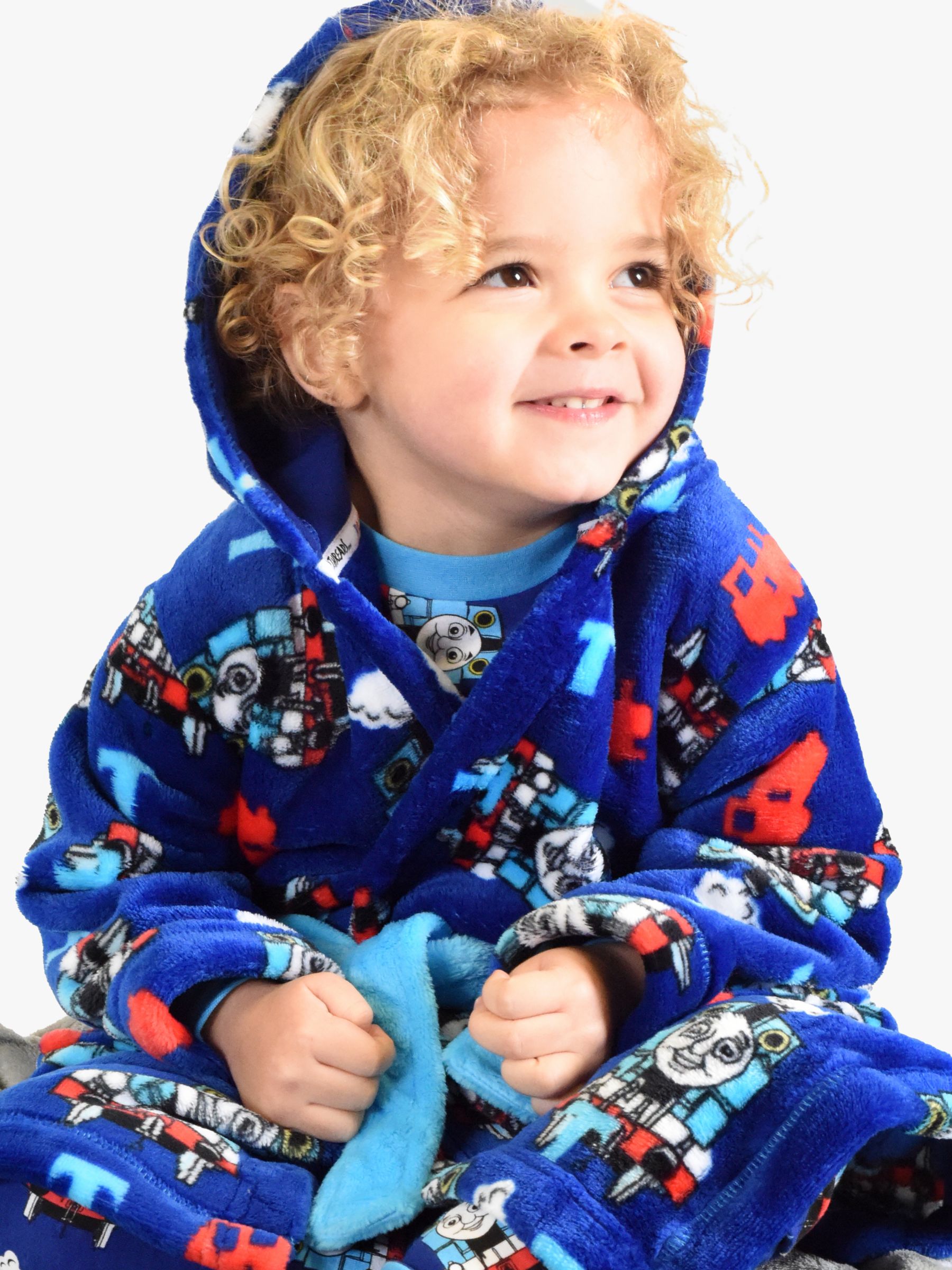 Brand Threads Kids' Thomas the Tank Engine Dressing Gown, Navy, 12-18 months