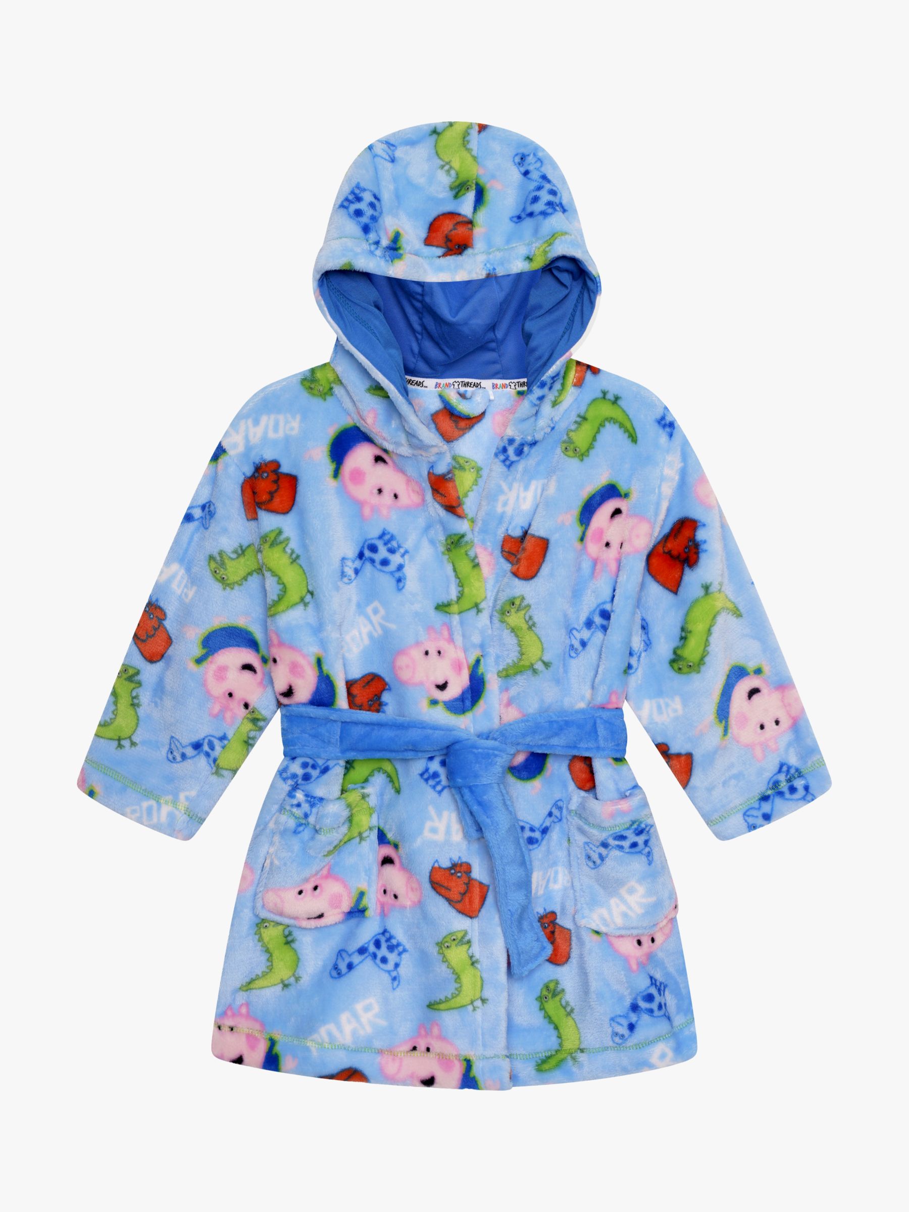 Brand Threads Kids' George Pig Dressing Gown, Blue, 2-3 years