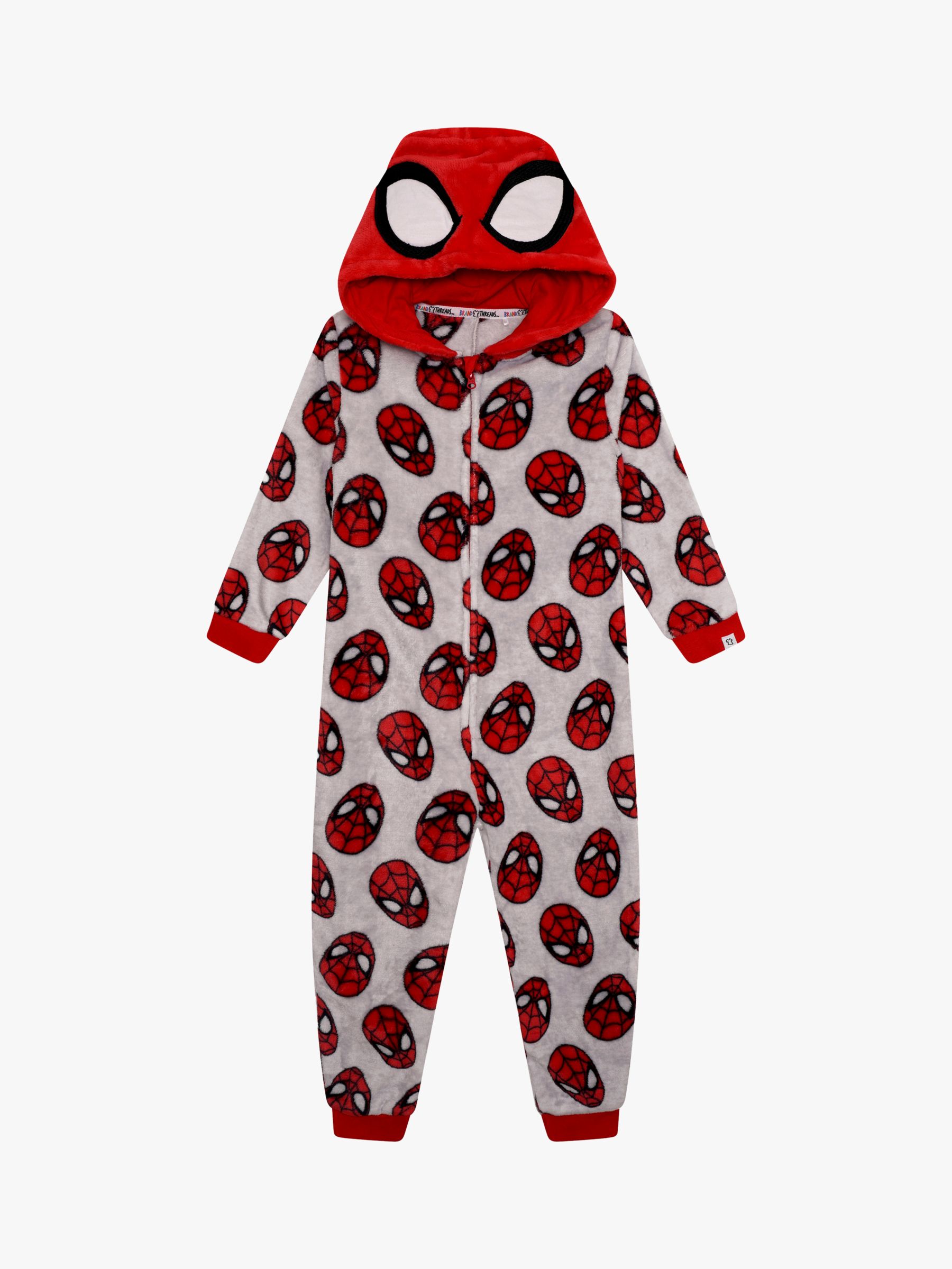 Buy Brand Threads Kids' Spiderman Onesie, Red/Grey Online at johnlewis.com
