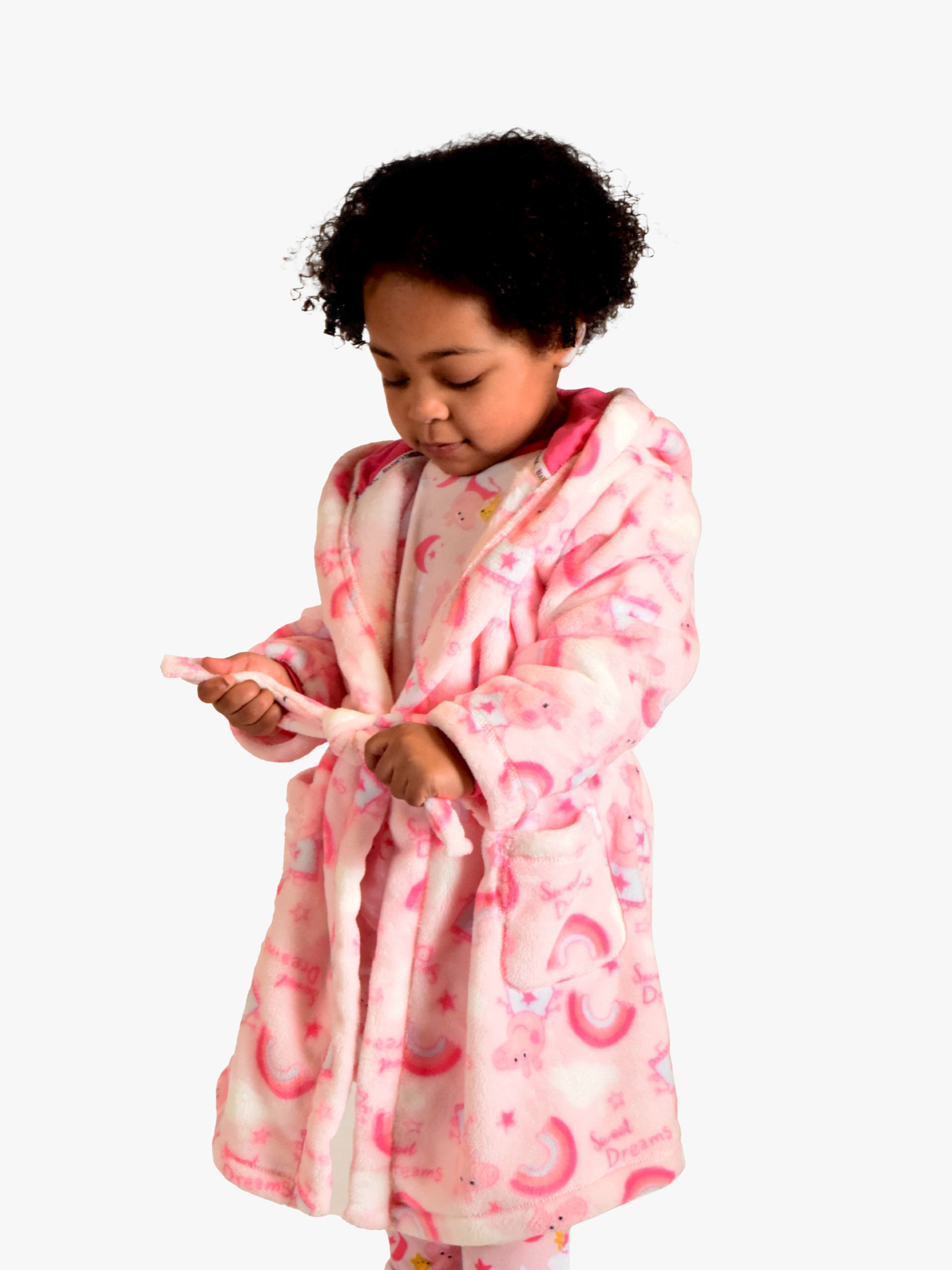 Brand Threads Kids' Peppa Pig Dressing Gown, Fuchsia, 12-18 months