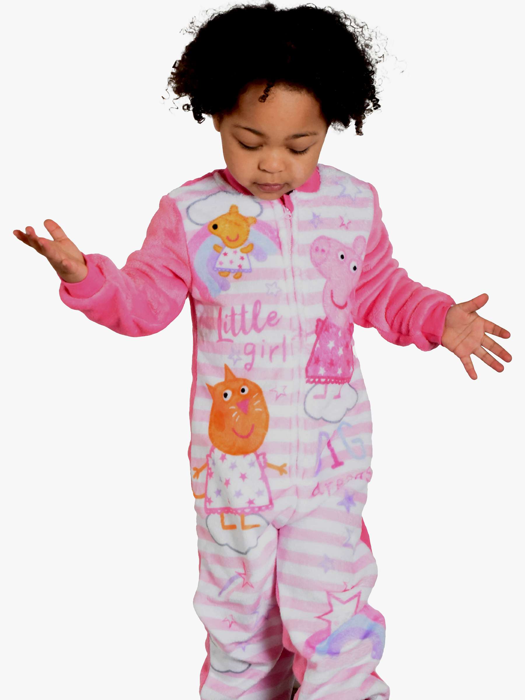 Buy Brand Threads Kids' Peppa Pig Onesie, Pink Online at johnlewis.com