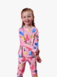 Brand Threads Kids' Disney Princess Fleece Pyjamas, Fuchsia