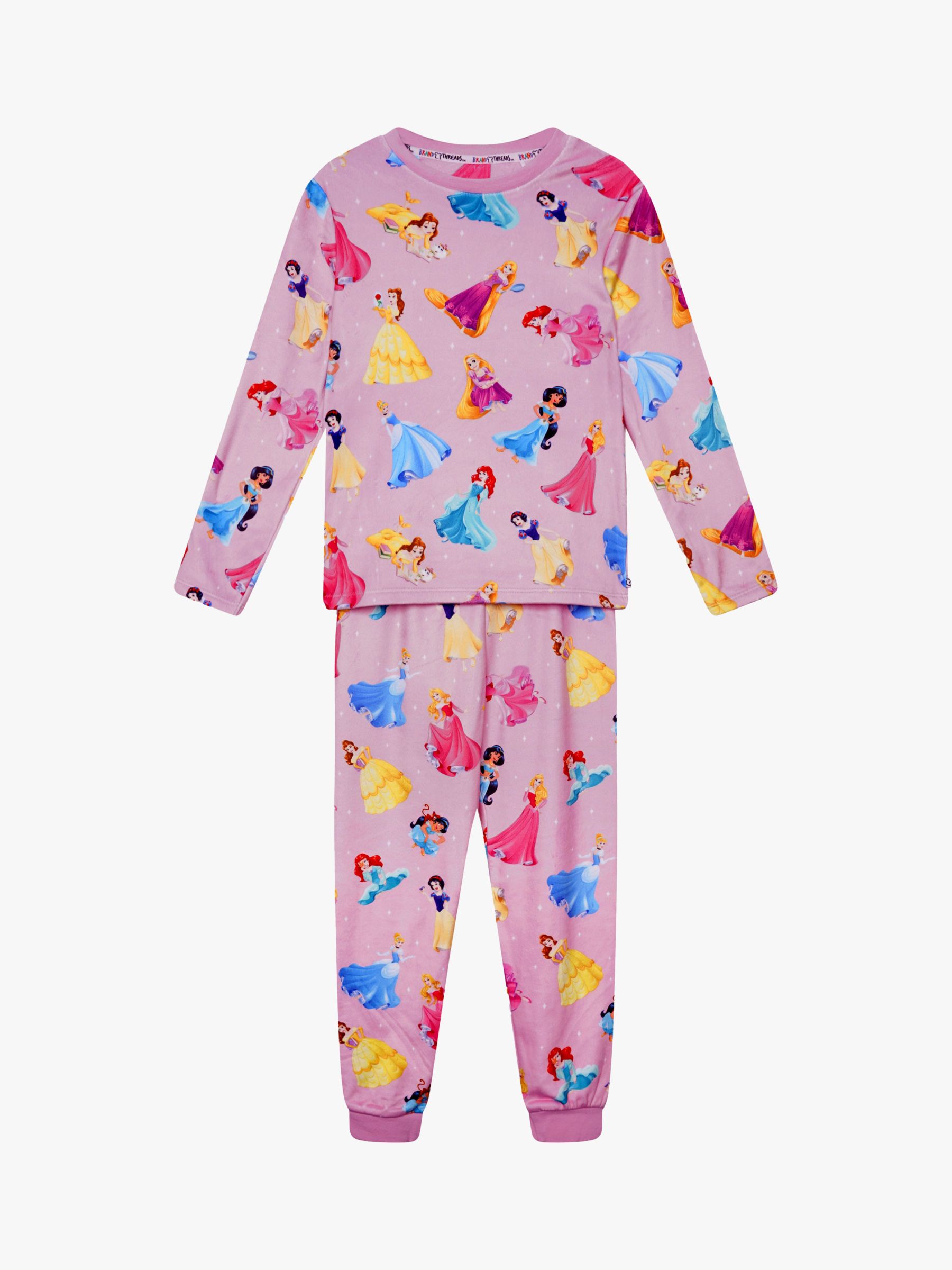 Buy Brand Threads Kids' Disney Princess Pyjama Set, Fuchsia Online at johnlewis.com