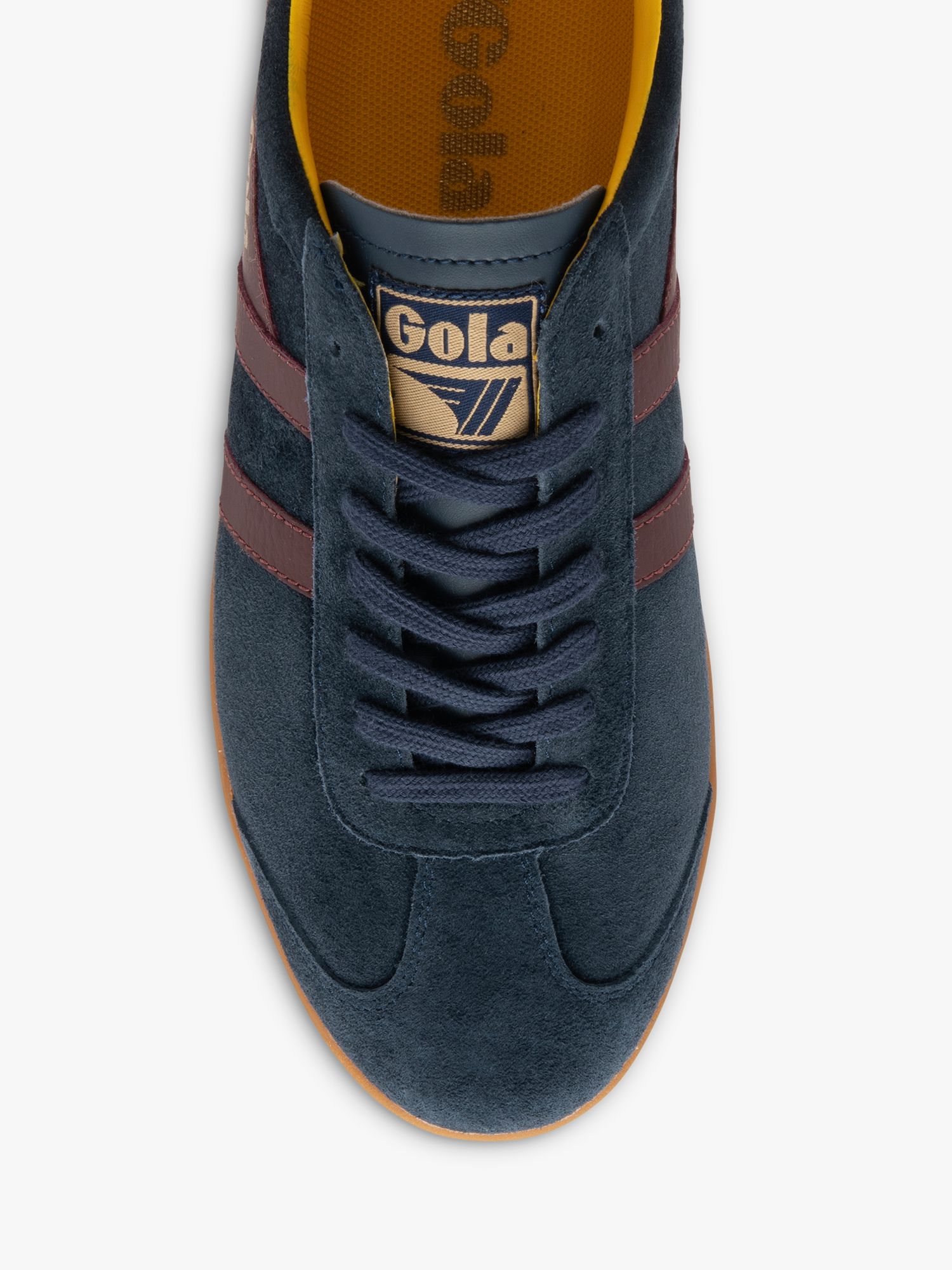 Buy Gola mens Harrier Suede sneakers blue/off white/sun online at gola