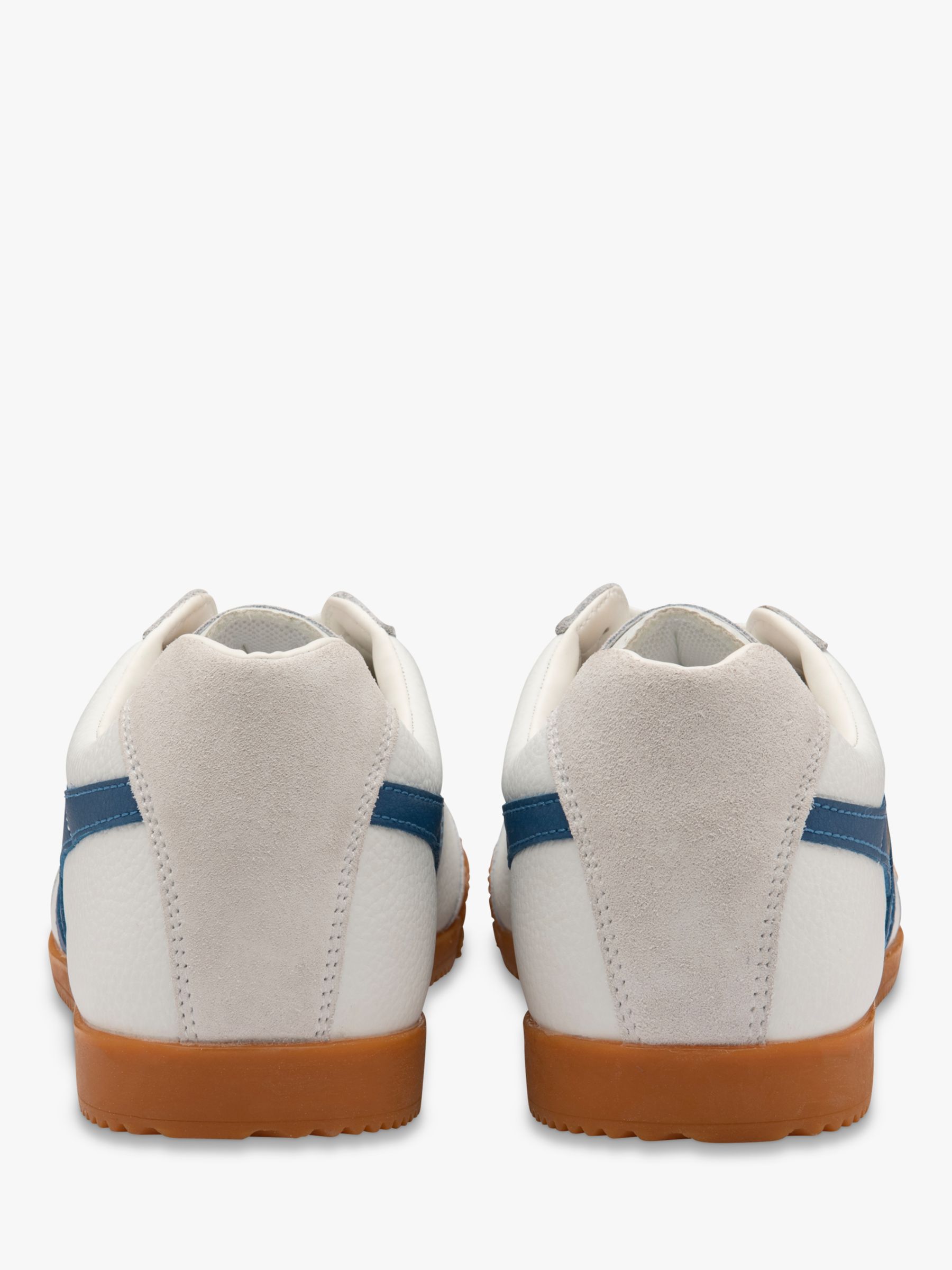 Buy Gola Classics Harrier Leather Lace Up Trainers, White/Marine Blue Online at johnlewis.com