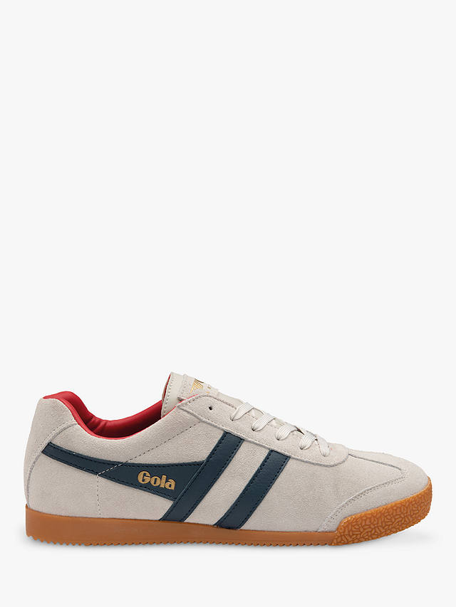 Gola Classics Harrier Suede Lace Up Trainers, Off White/Vint Blue/Red