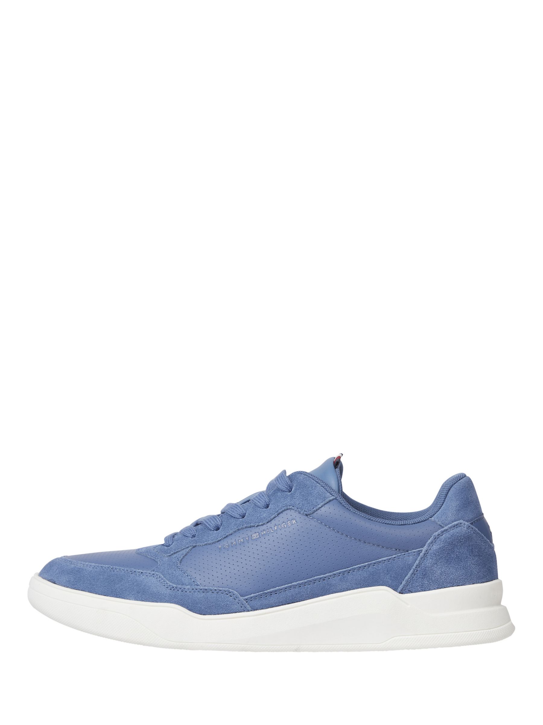 Tommy Hilfiger Leather Elevated Cupsole Lace Up Trainers, Blue