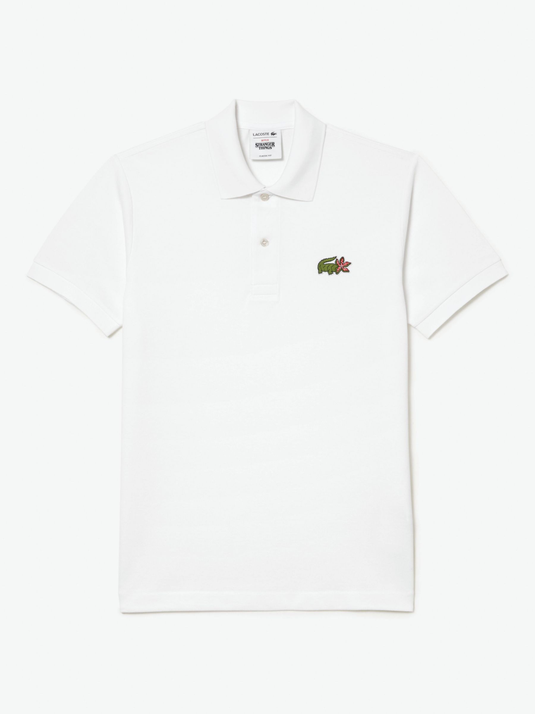 Lacoste x Netflix Organic Cotton Stranger Things Polo Shirt, White at ...
