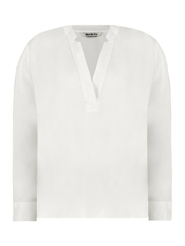 Ro&Zo Relaxed Fit Blouse, White at John Lewis & Partners