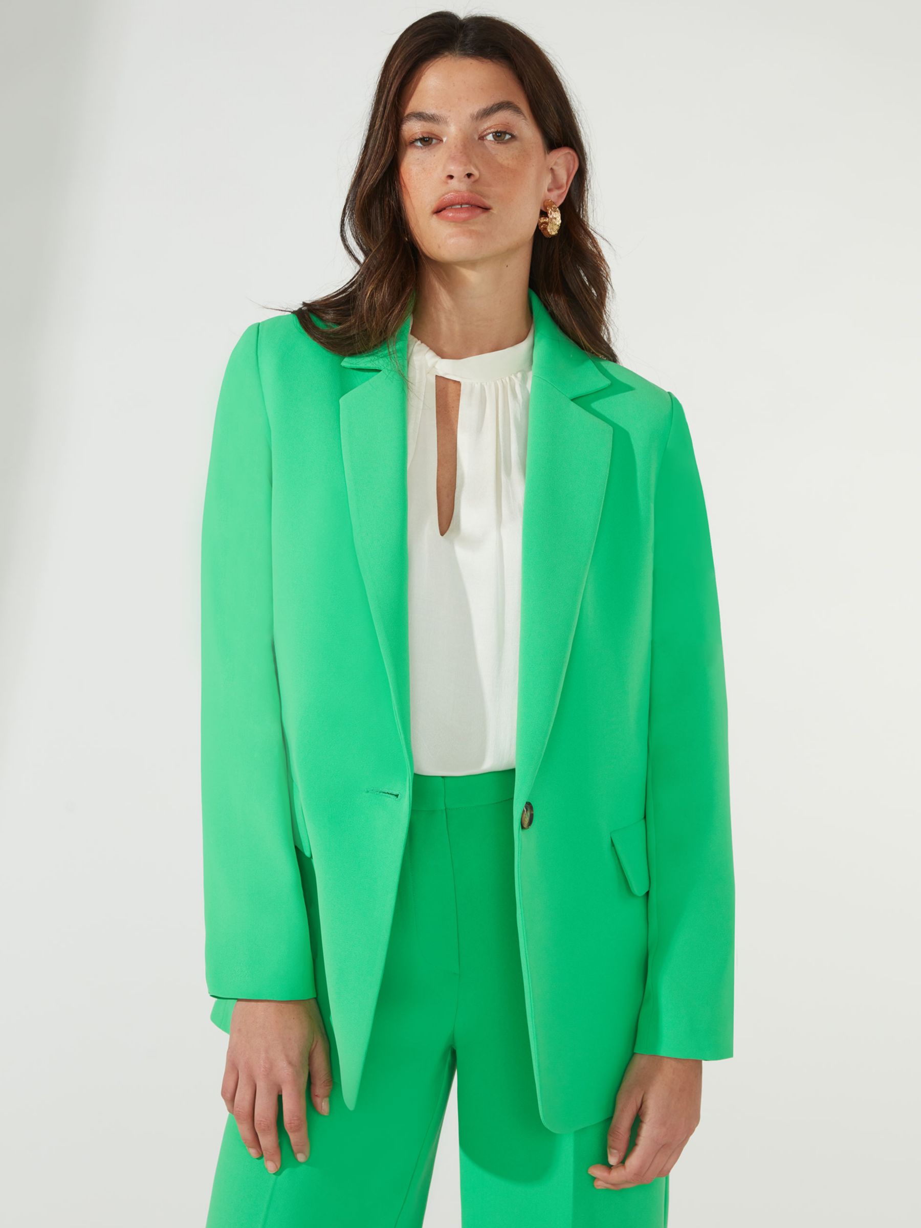 Ro&Zo Tailored Single Breasted Blazer, Green at John Lewis & Partners