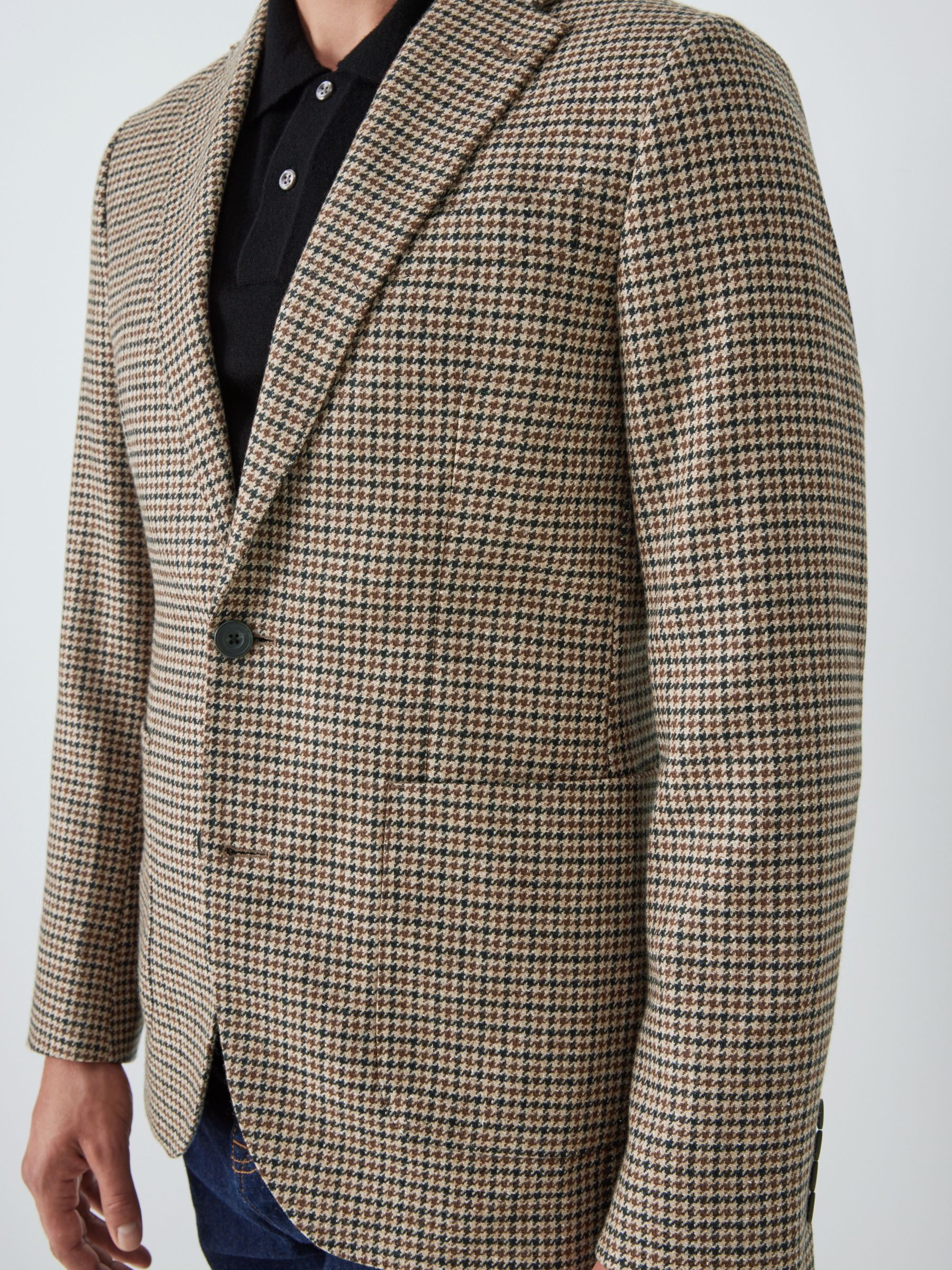 John Lewis Wool Blend Moon Houndstooth Regular Fit Blazer, Multi