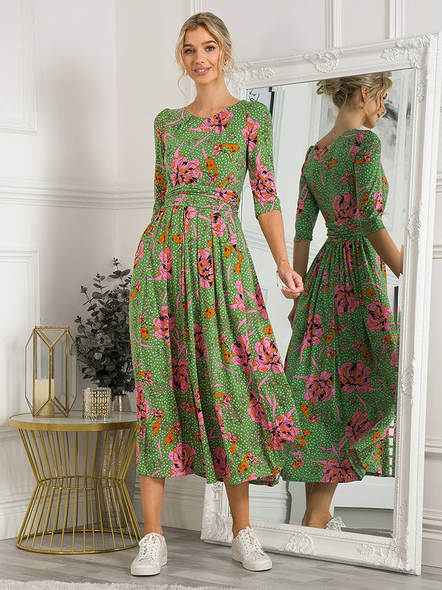 Jolie Moi Kimberley Floral Maxi Dress, Green Floral