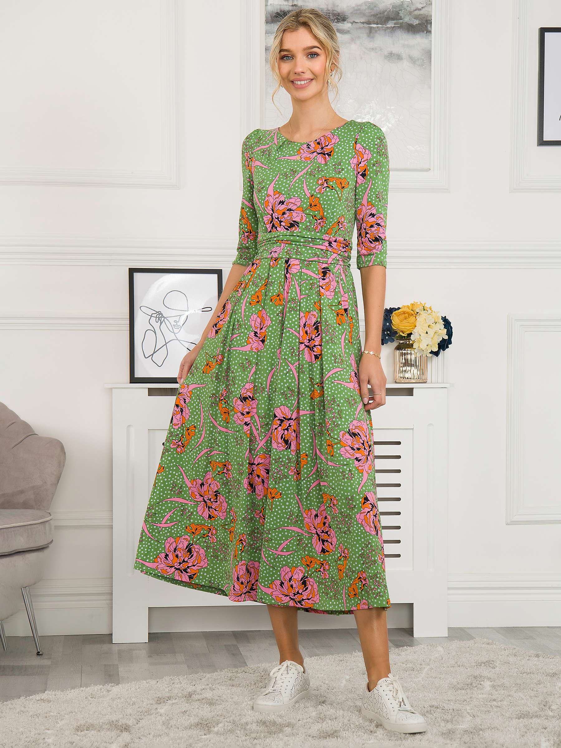 Buy Jolie Moi Kimberley Floral Maxi Dress, Green Floral Online at johnlewis.com