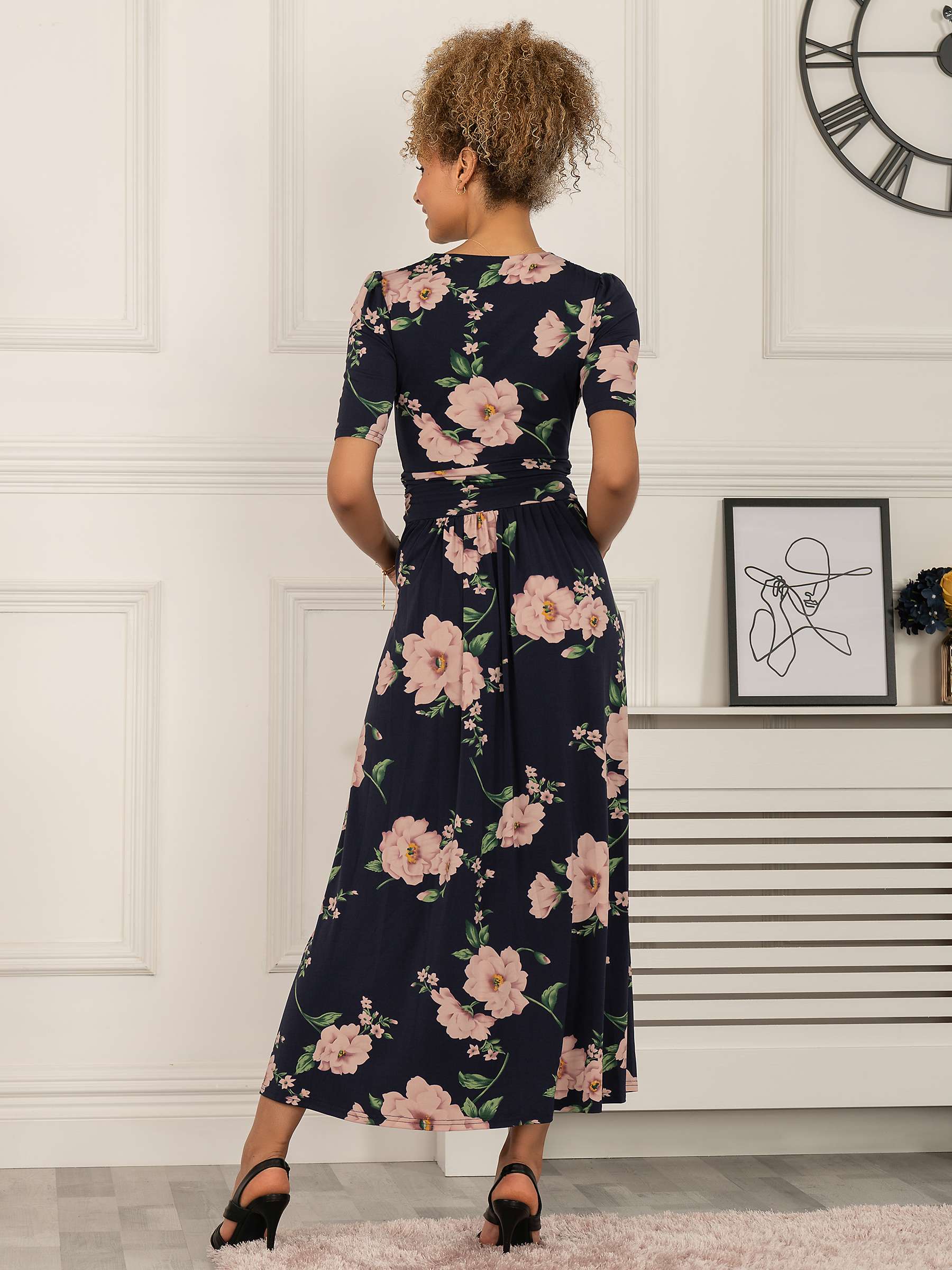 Buy Jolie Moi Daria Pleat Detail Midi Dress, Navy Online at johnlewis.com