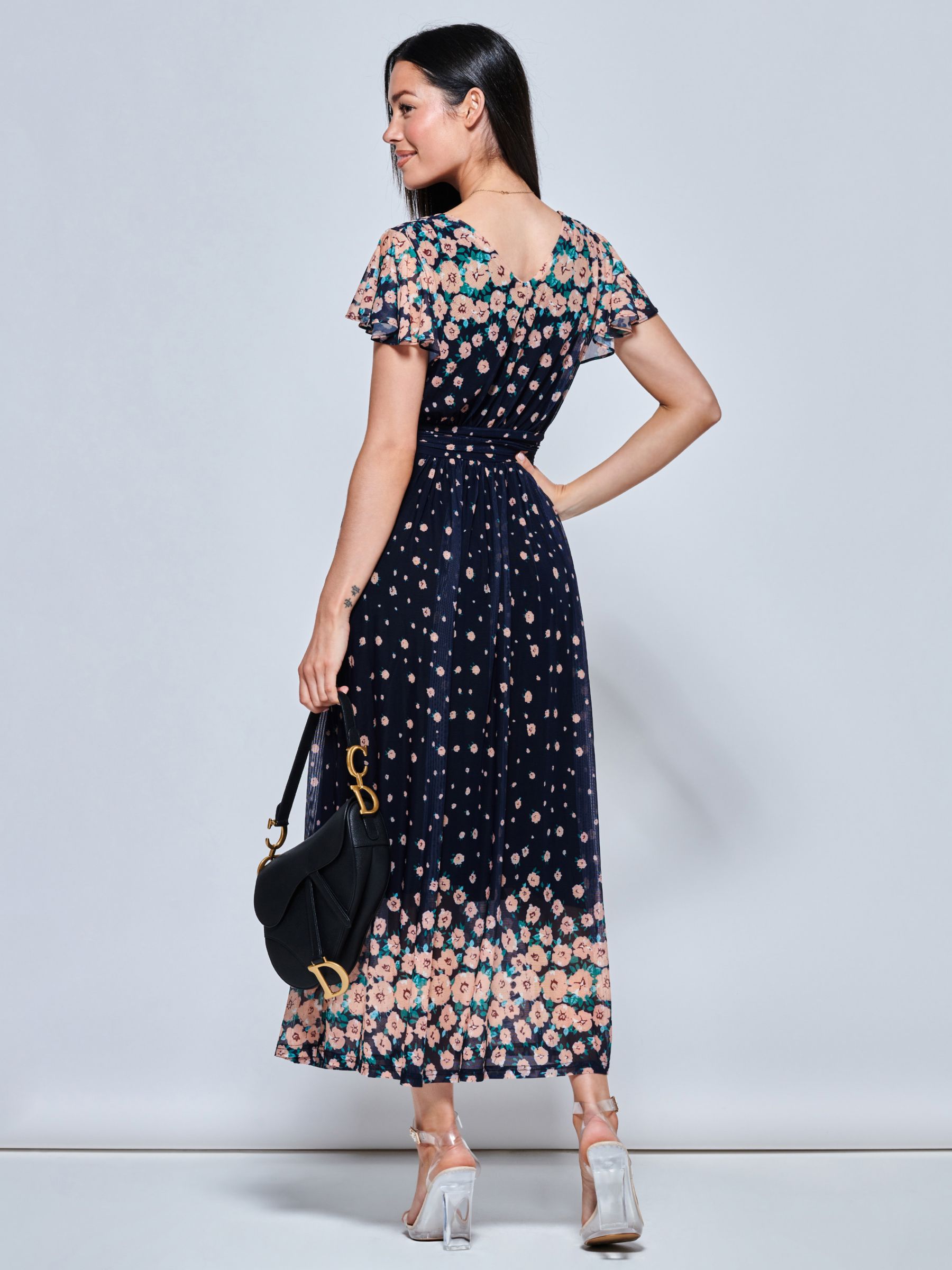 Jolie Moi Mably Floral Print Maxi Dress, Navy at John Lewis & Partners