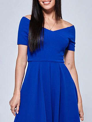 Jolie Moi Lenora Fit and Flare Midi Dress, Royal Blue