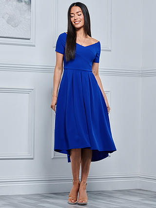 Jolie Moi Lenora Fit and Flare Midi Dress, Royal Blue