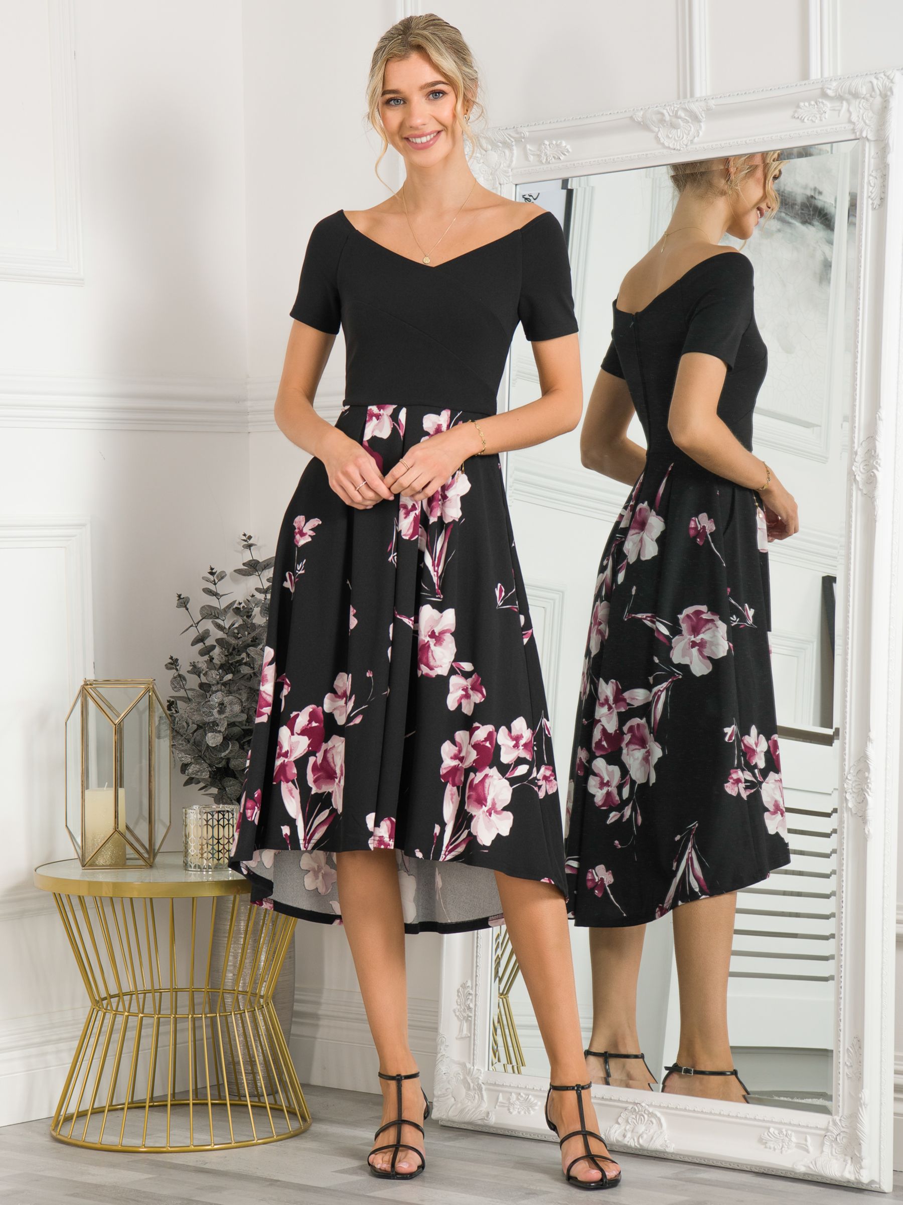 Buy Jolie Moi Vianna Contrast 2-in-1 Midi Dress, Black Online at johnlewis.com