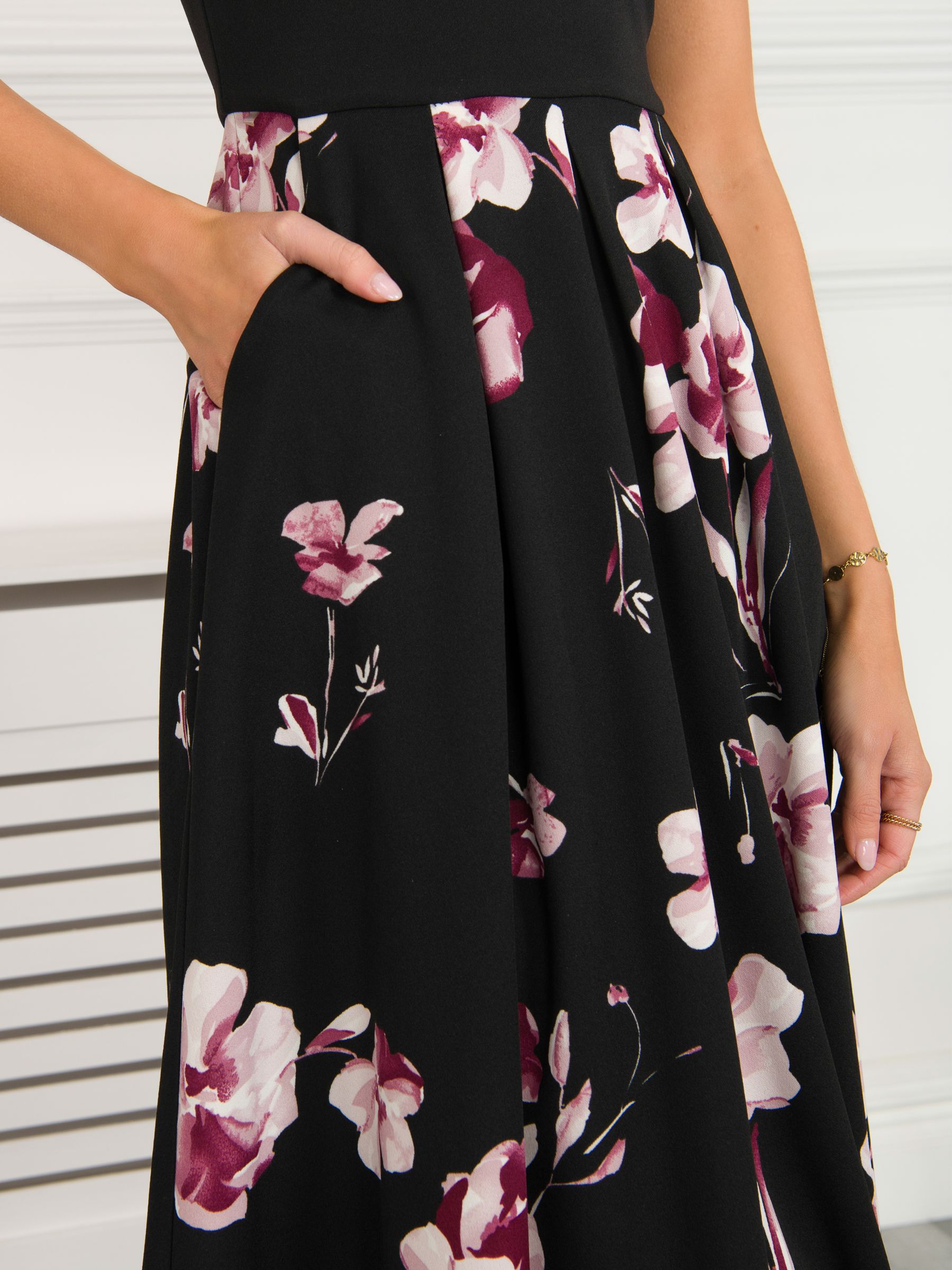 Buy Jolie Moi Vianna Contrast 2-in-1 Midi Dress, Black Online at johnlewis.com