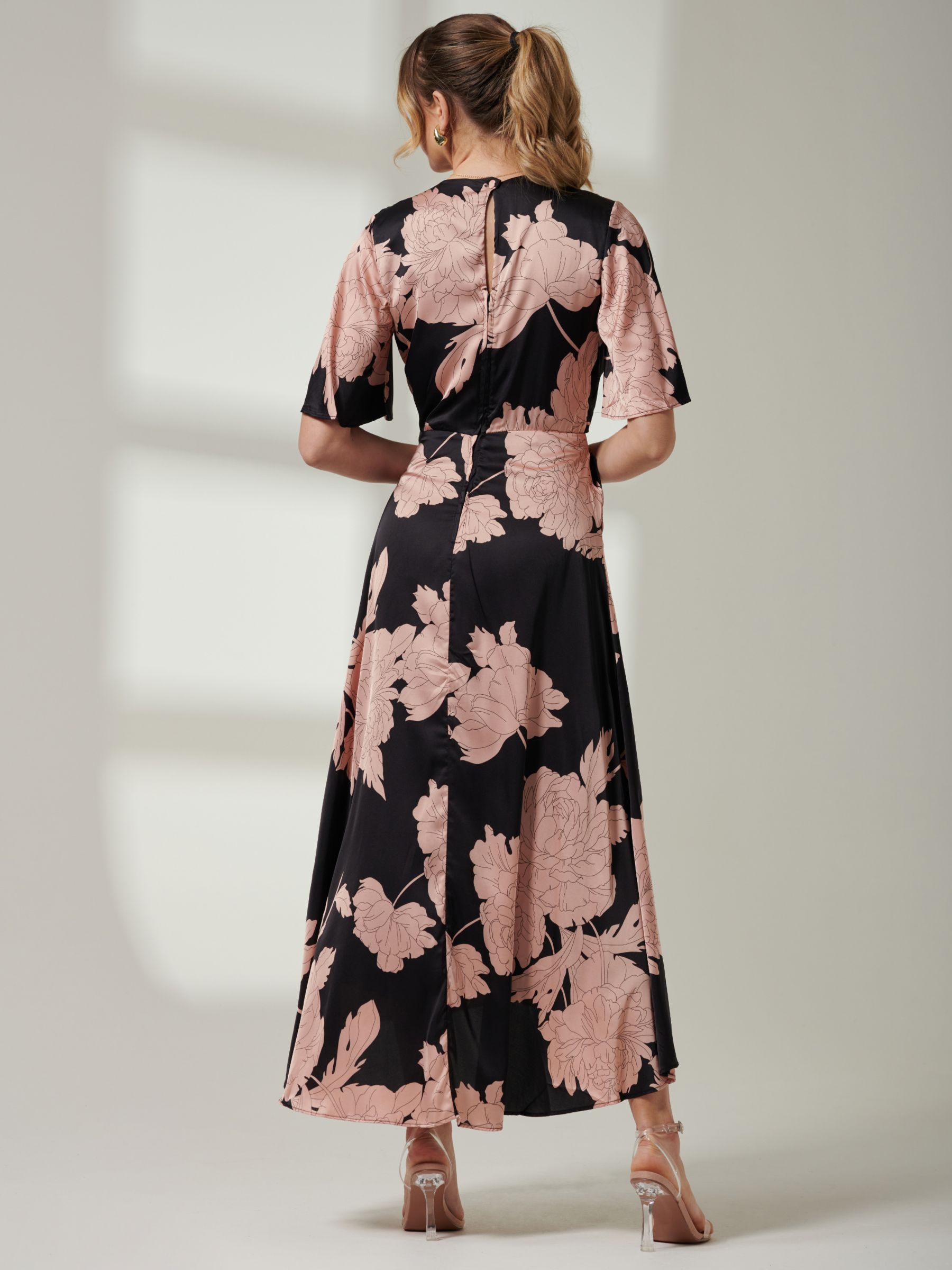Buy Jolie Moi Willow Satin Wrap Tie Waist Dress Online at johnlewis.com